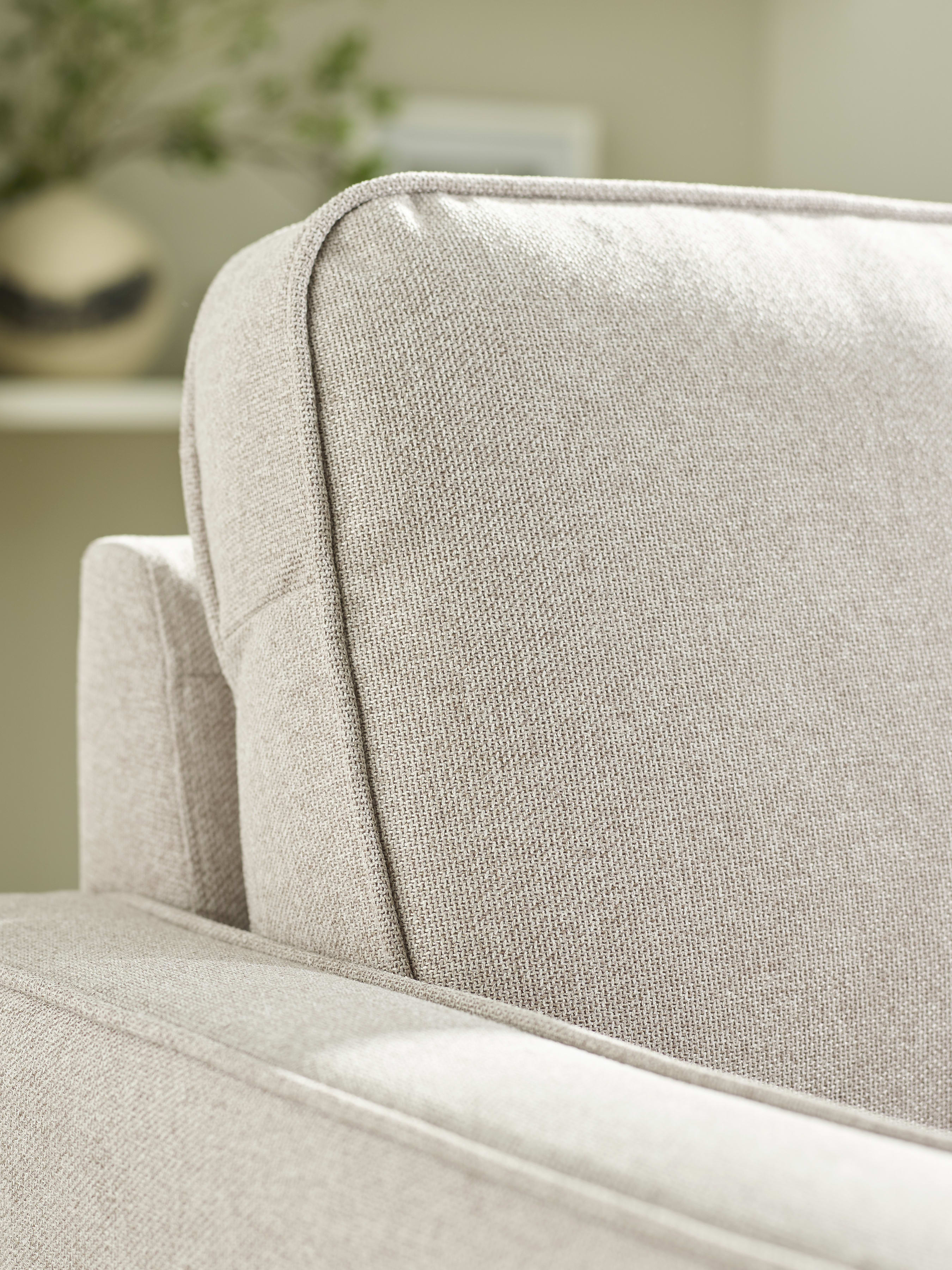 Henrietta Beige Upholstered 2 Seater Sofa – Beige Linen