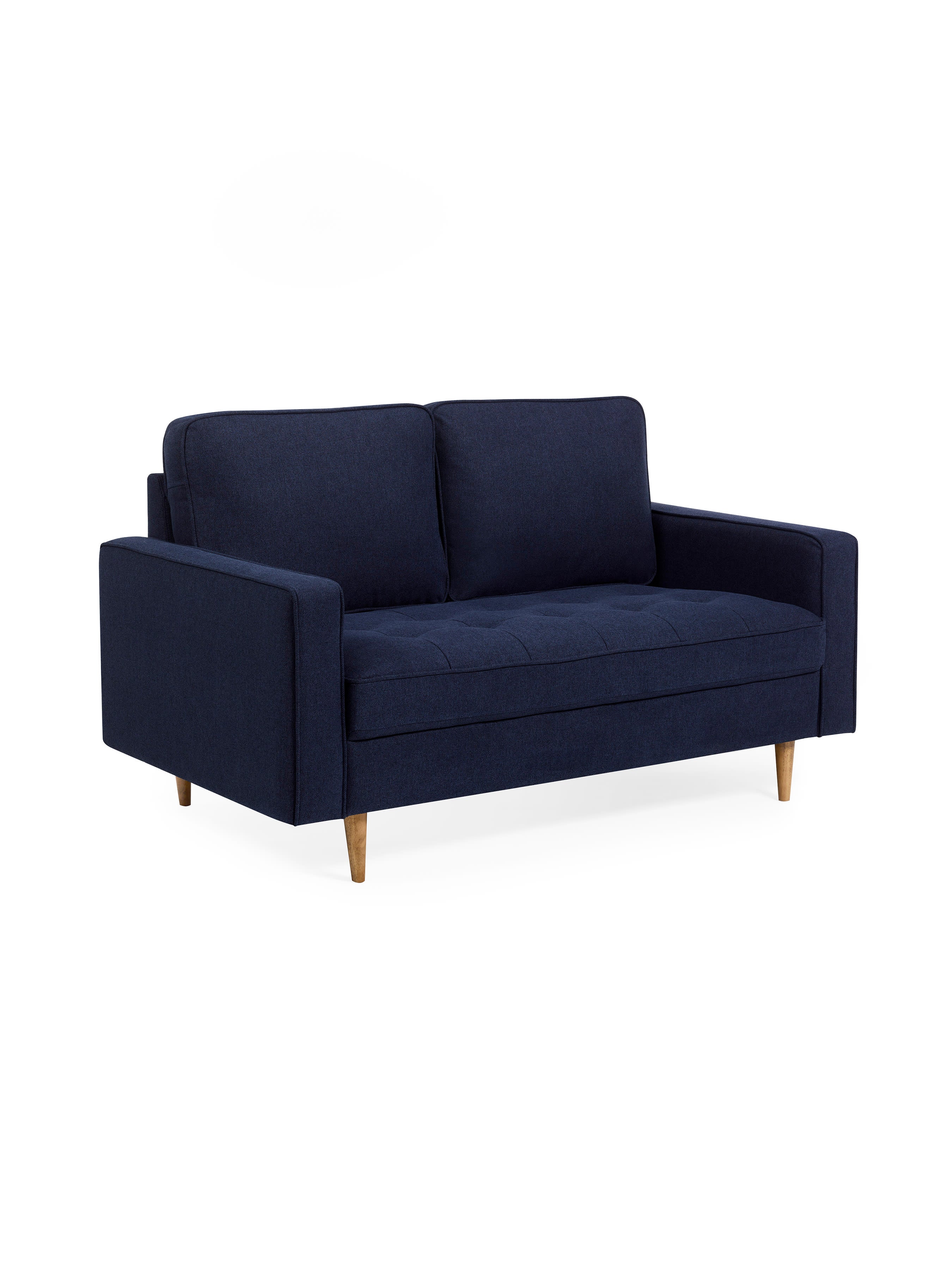 Henrietta Deep Blue Linen Upholstered 2 Seater Sofa