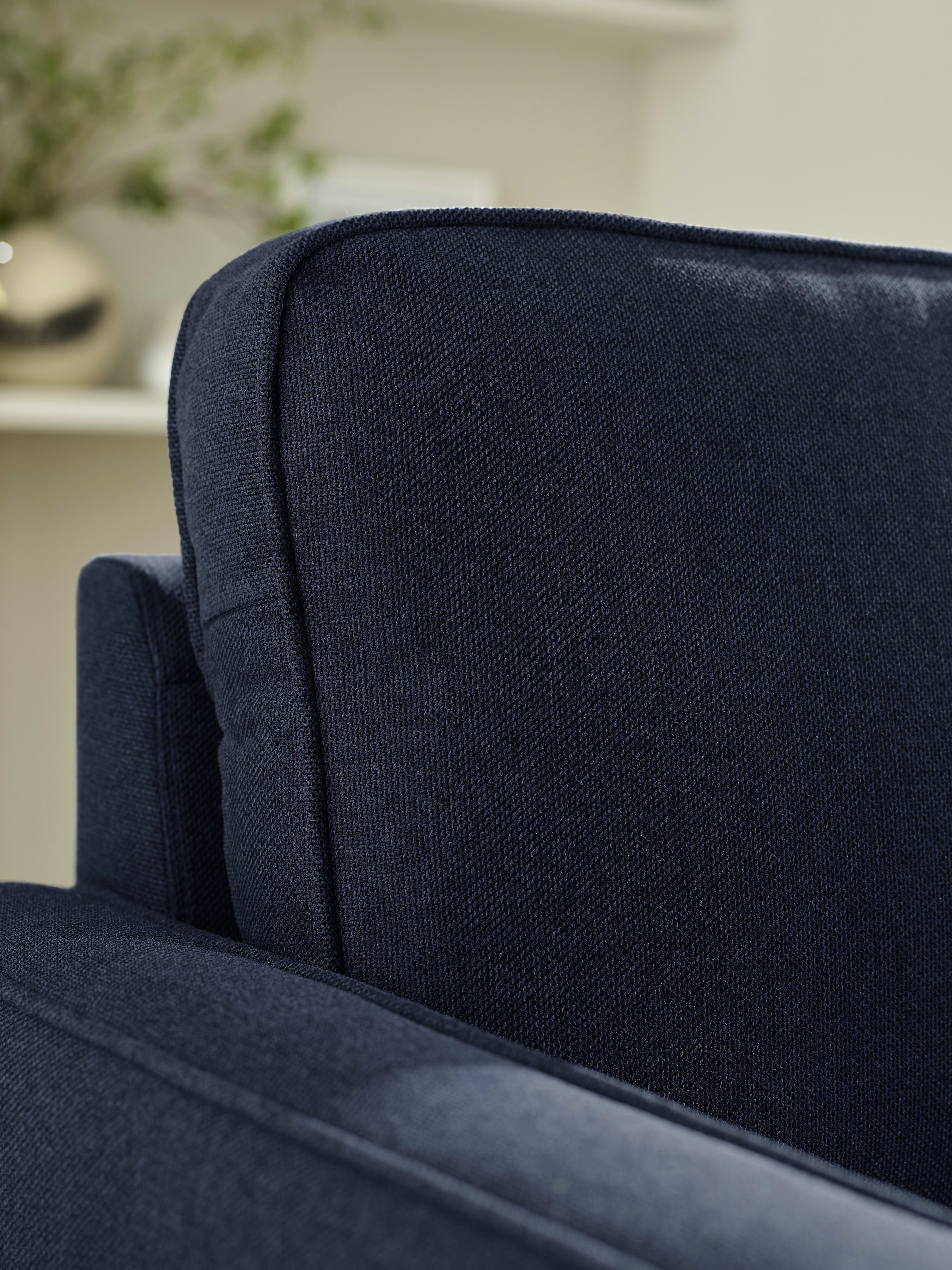 Henrietta Deep Blue Linen Upholstered 3 Seater Sofa
