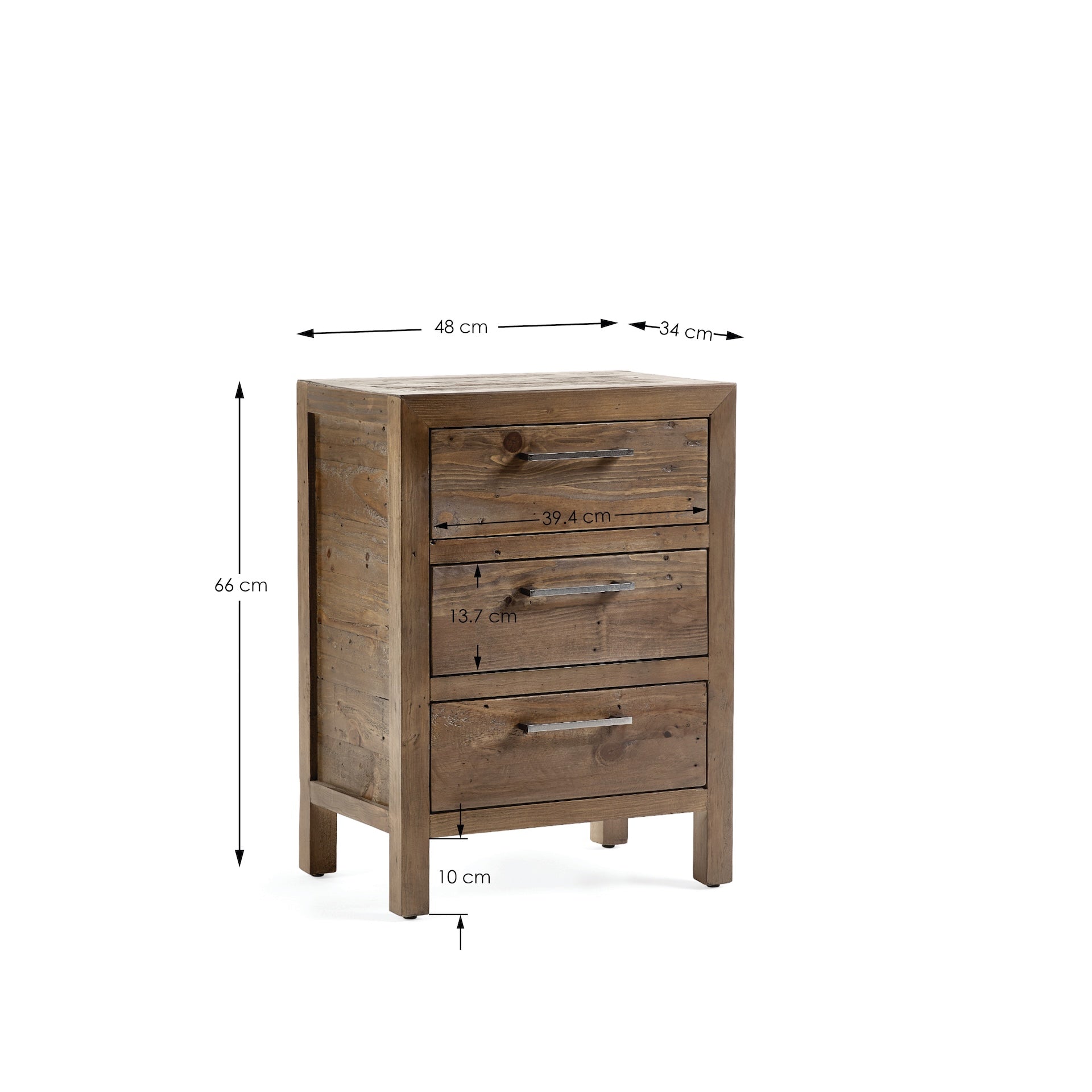 Heritage 3 Drawer Bedside – Julian Bowen, view 4