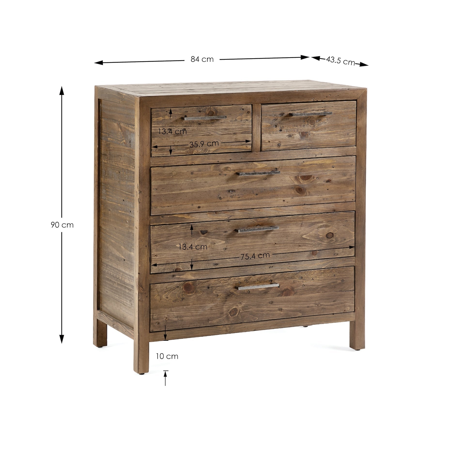 Heritage 3+2 Drawer Chest – Julian Bowen, view 5