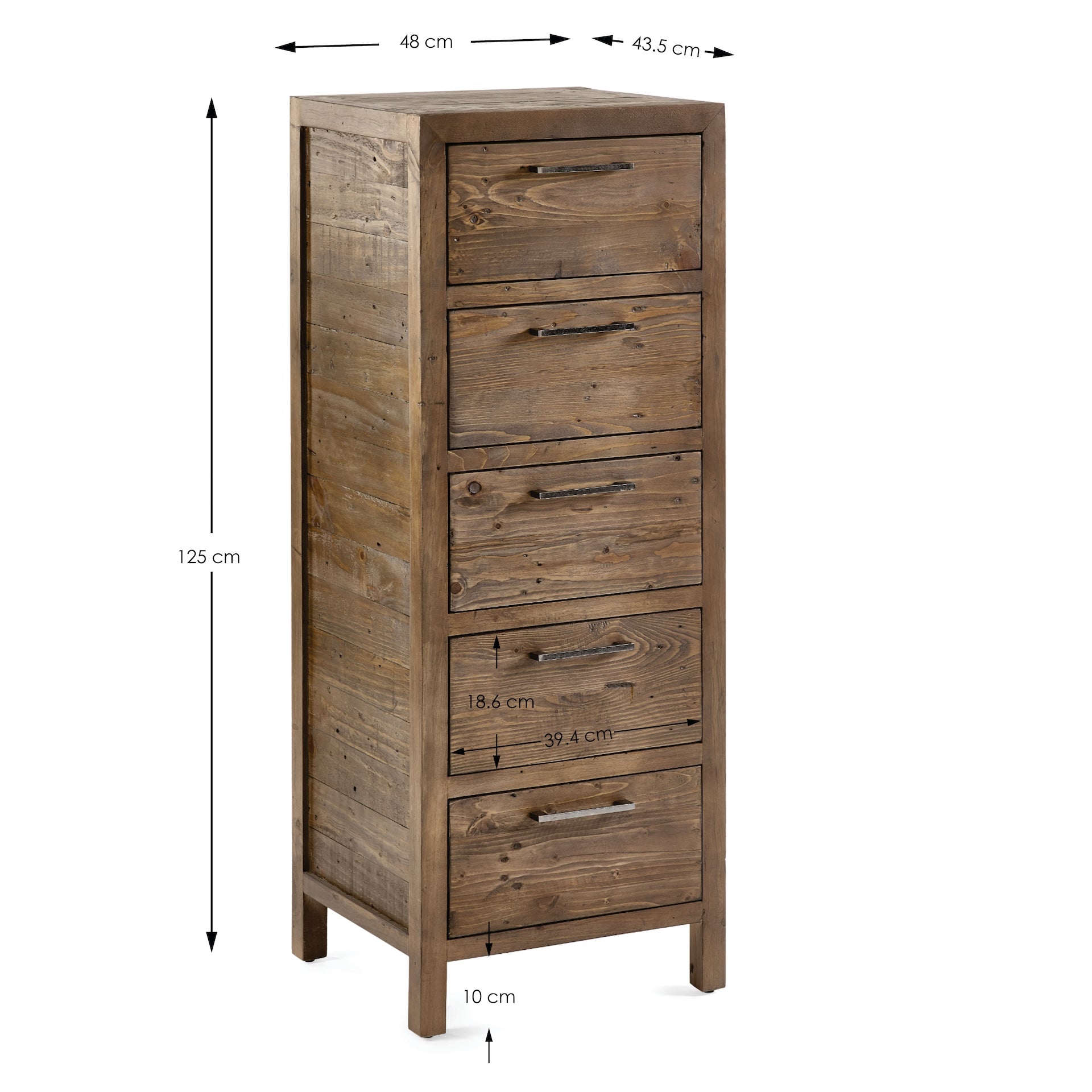 Heritage 5 Drawer Tallboy – Julian Bowen, view 5