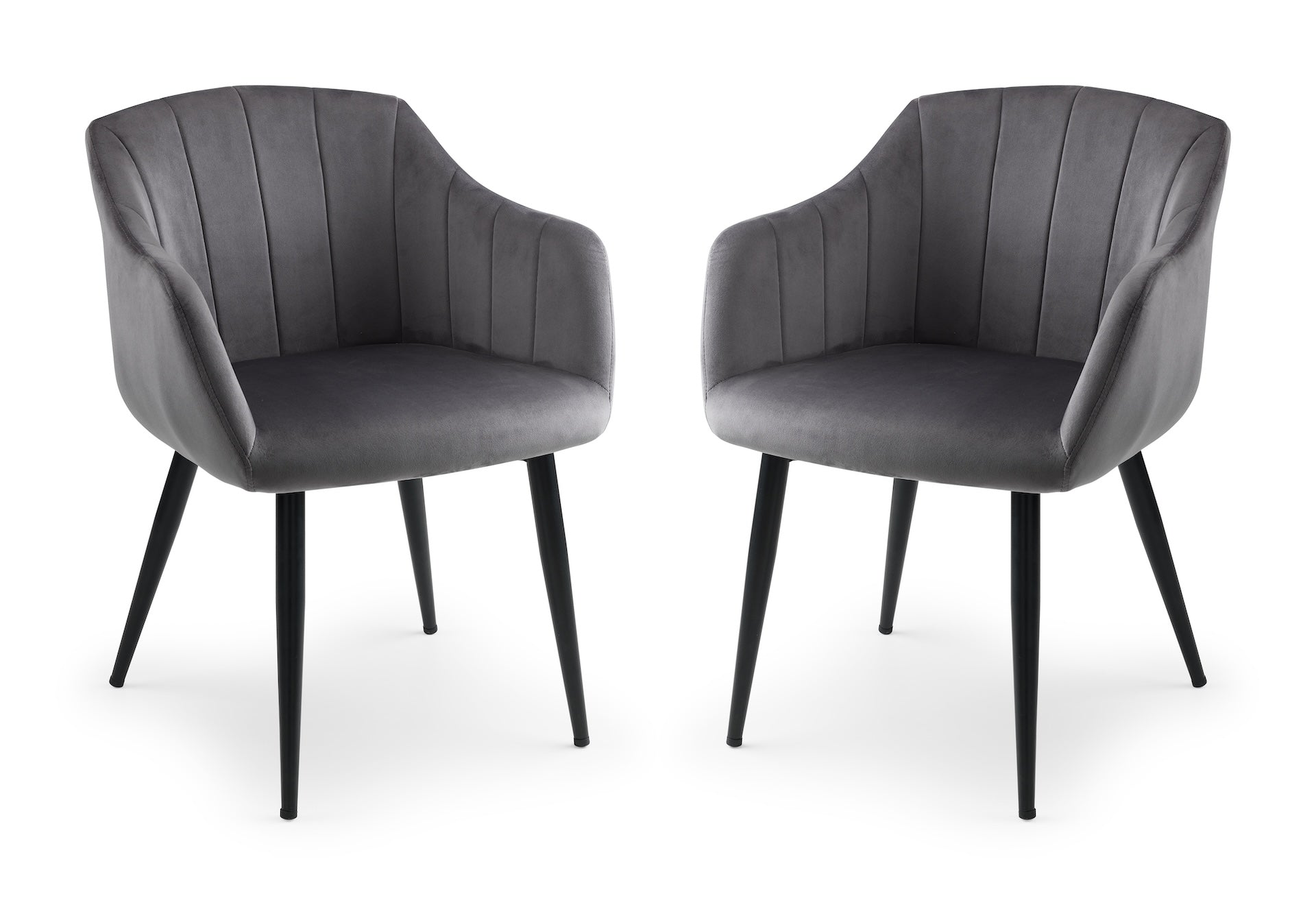 Hobart Scalloped Dining Chairs - Grey (Set Of 2) – Julian Bowen