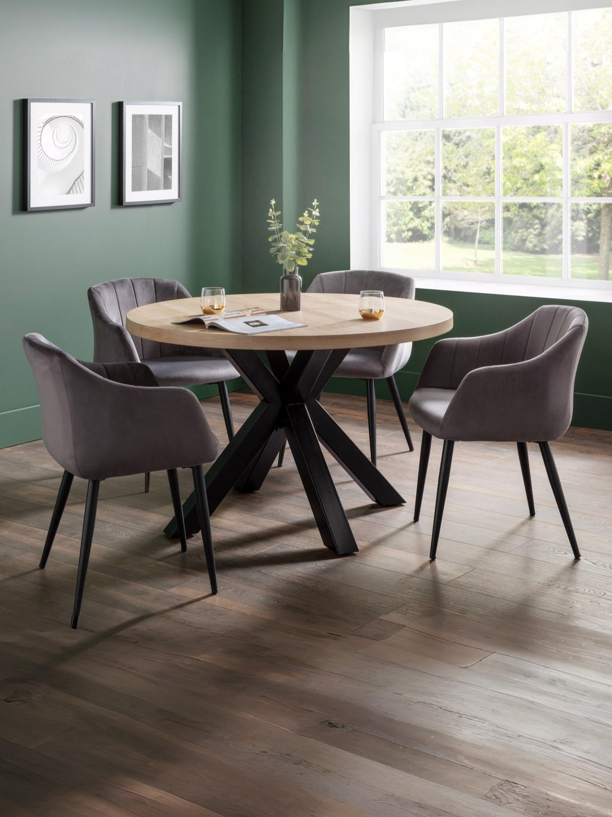 Hobart Scalloped Dining Chairs - Grey (Set Of 2)