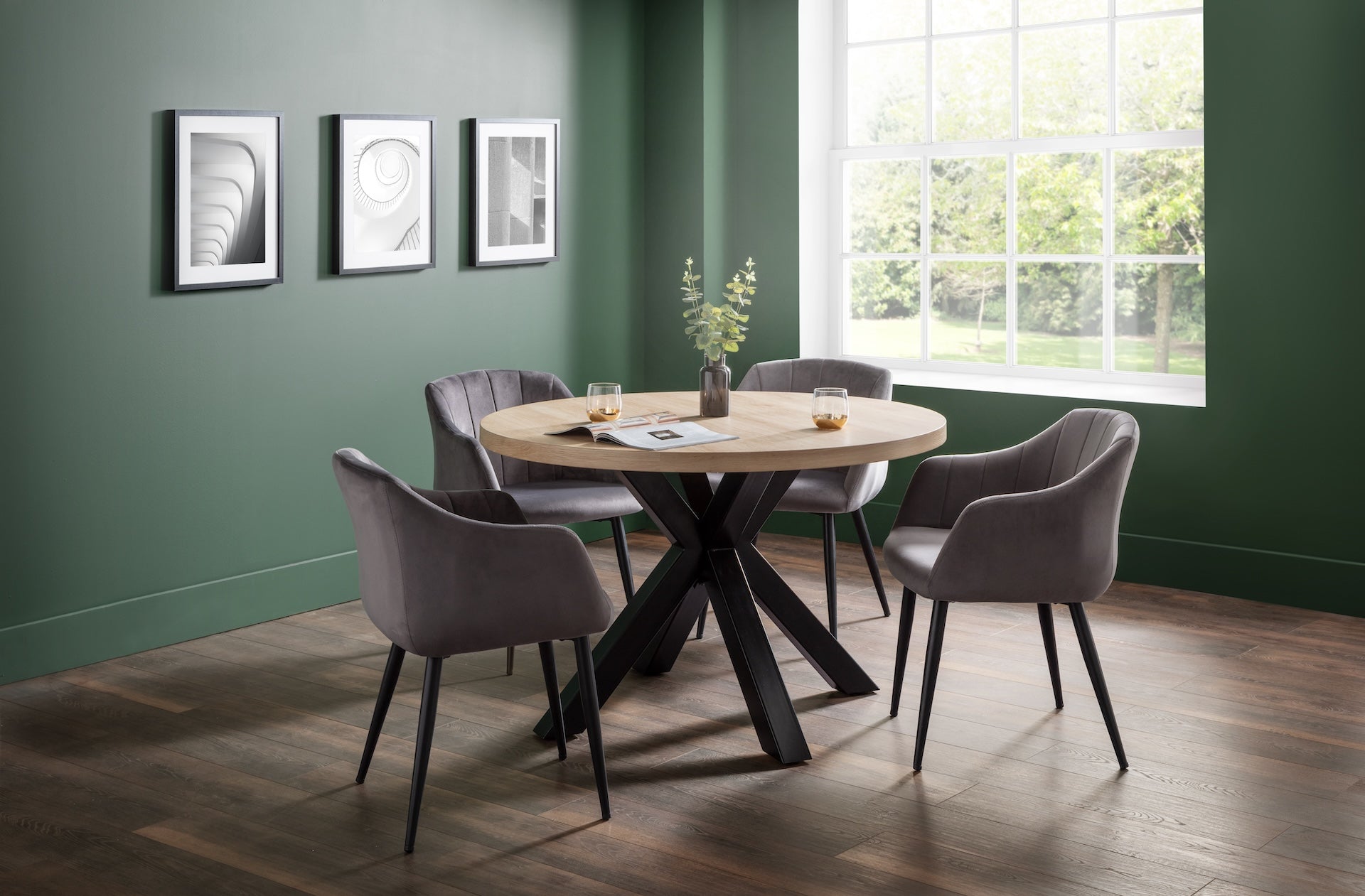 Hobart Scalloped Dining Chairs - Grey (Set Of 2) – Julian Bowen, view 4