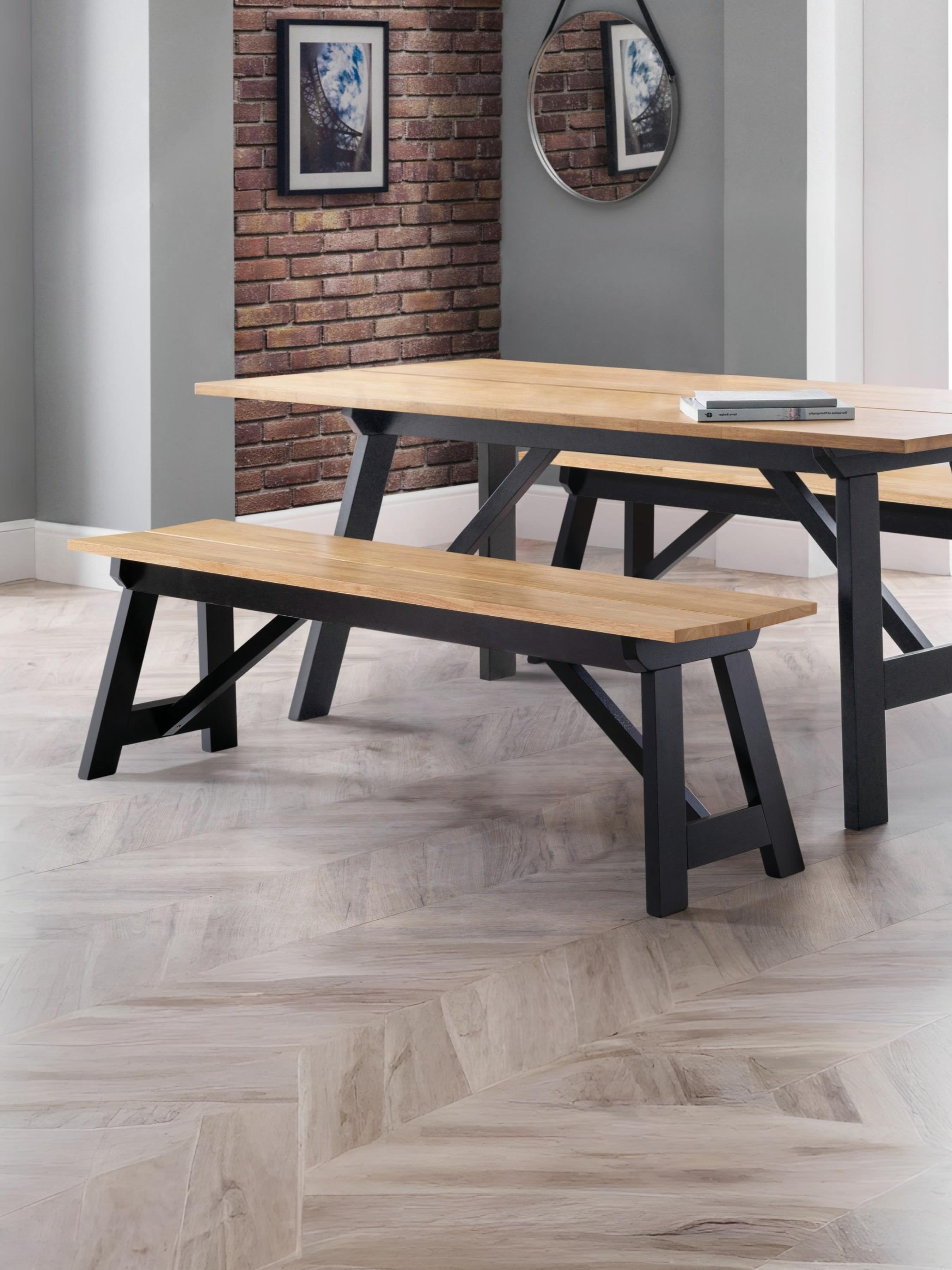 Hockley Bench Black/Oak