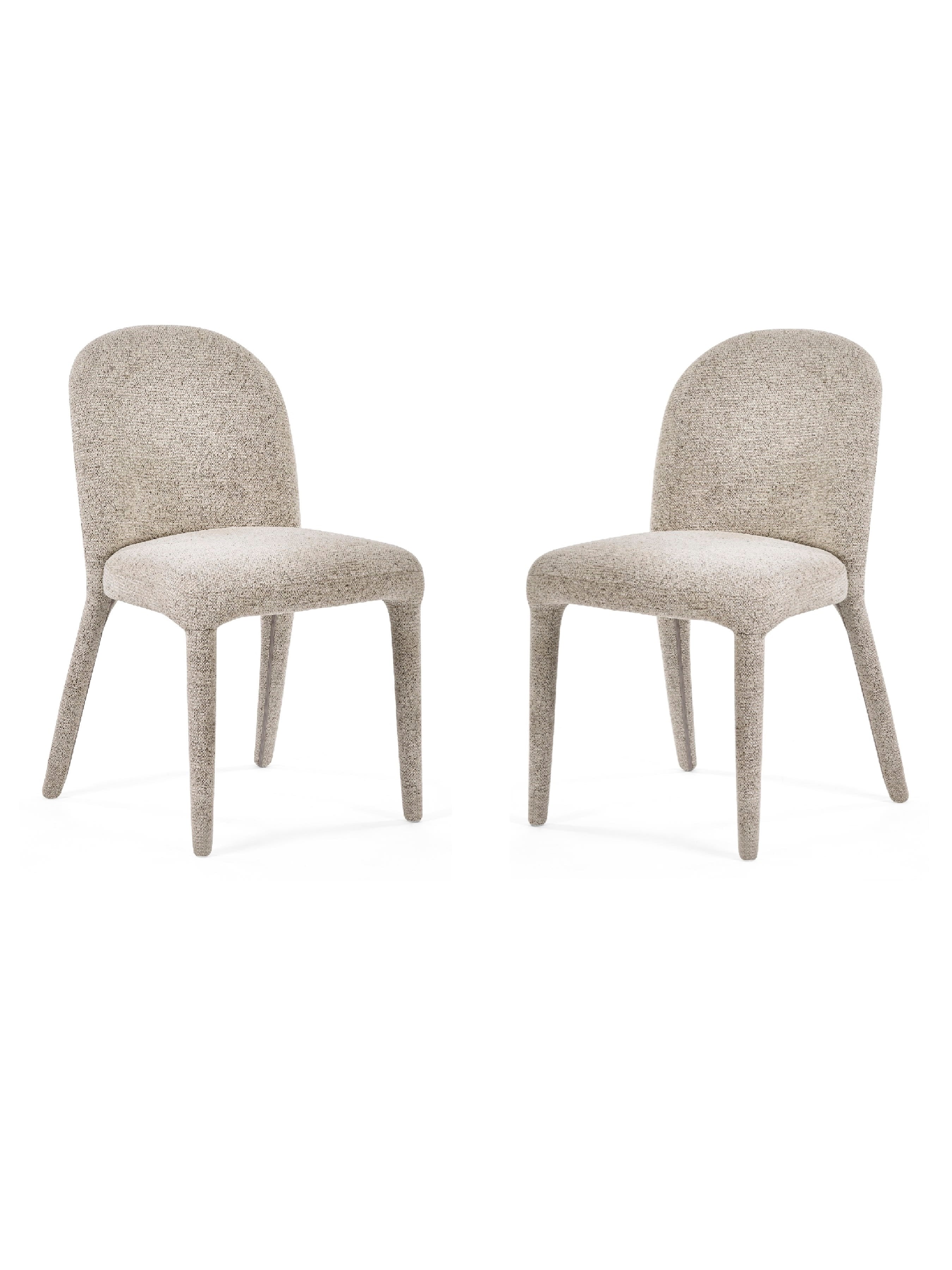 Set of 2 Holly Beige Chenille Upholstered Dining Chairs – Pearl Sand Chenille