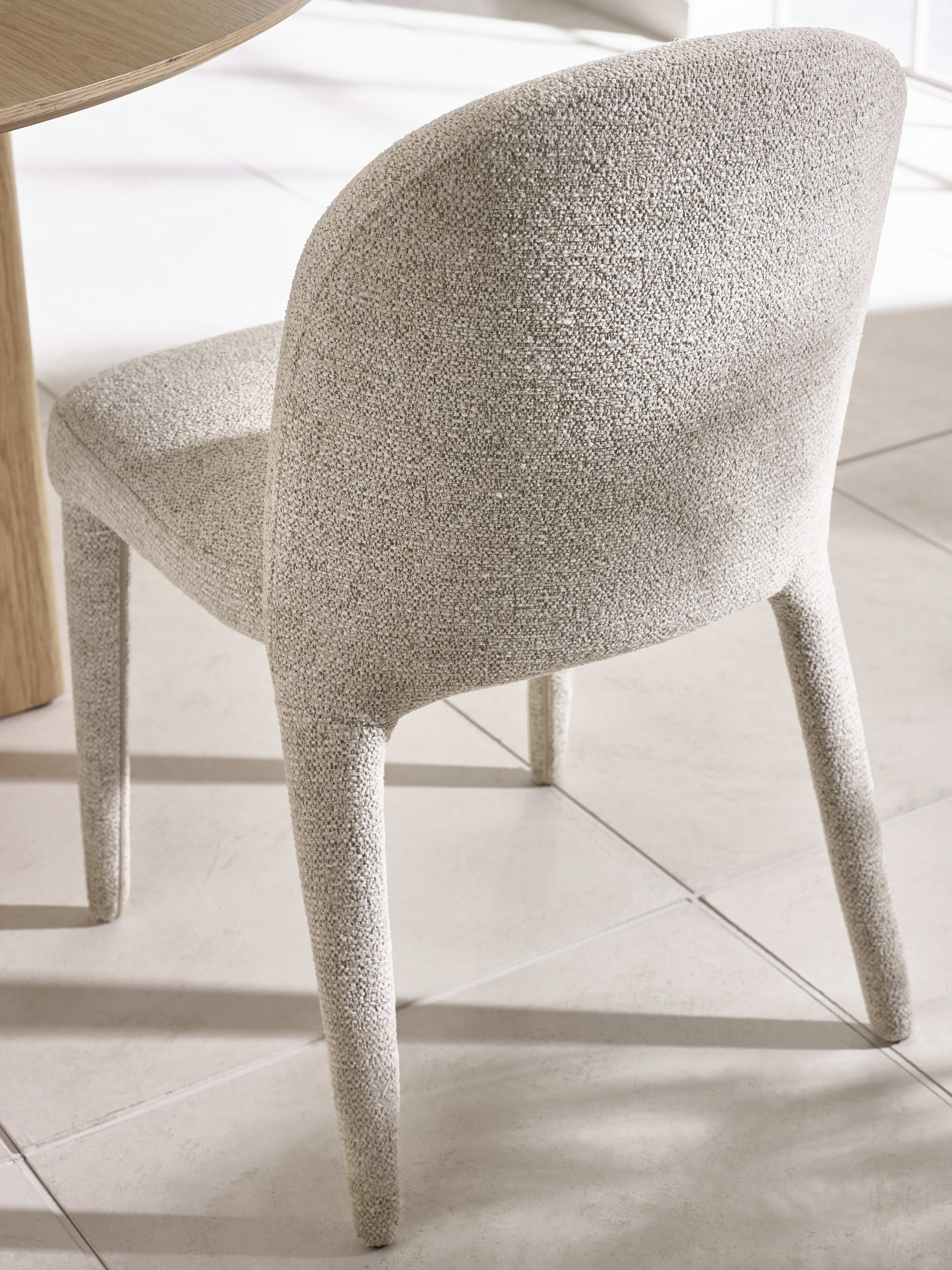 Set of 2 Holly Beige Chenille Upholstered Dining Chairs – Pearl Sand Chenille