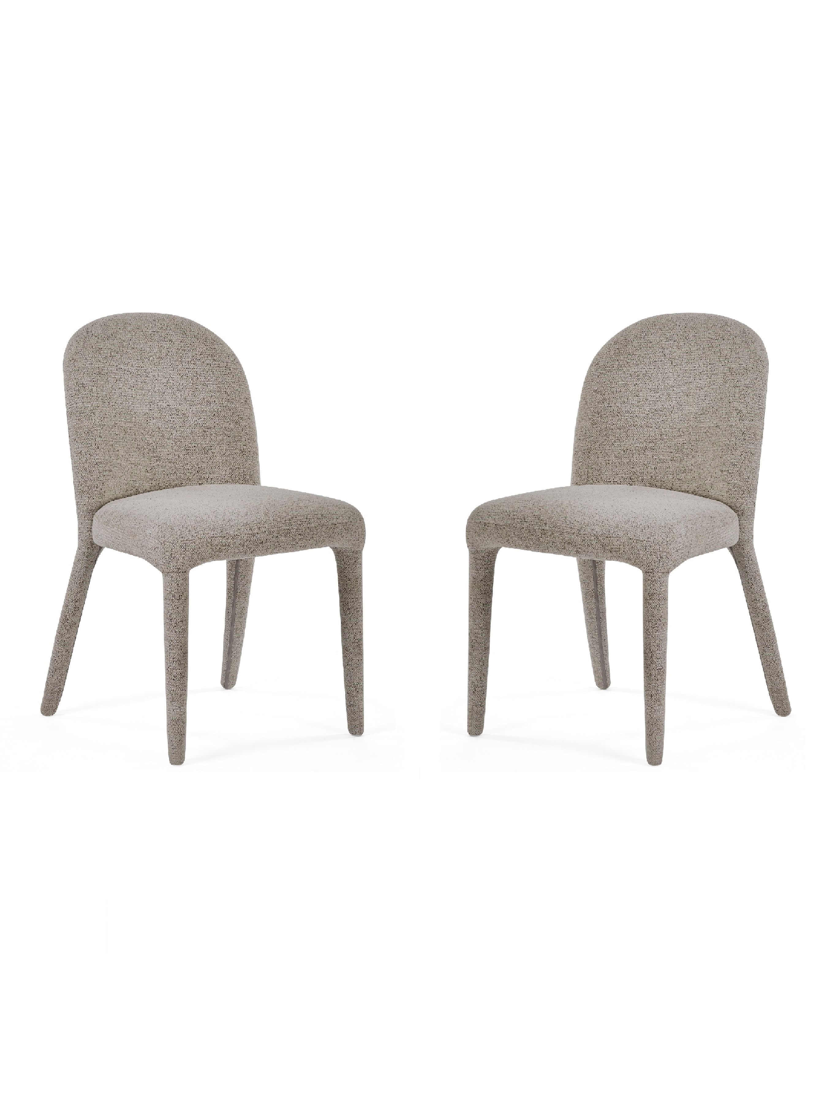 Set of 2 Holly Grey Chenille Upholstered Dining Chairs – Graphite Chenille