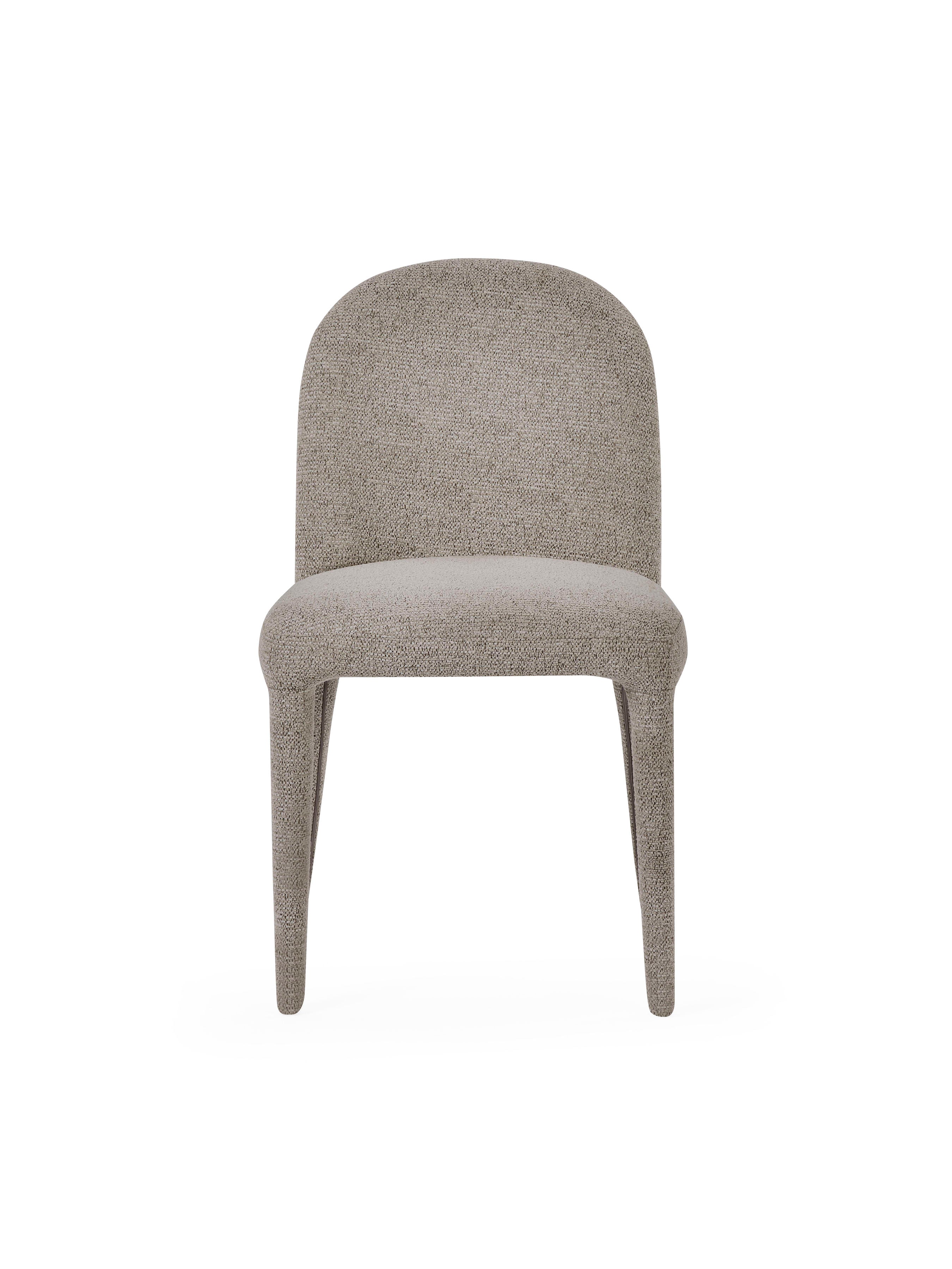 Set of 2 Holly Grey Chenille Upholstered Dining Chairs – Graphite Chenille