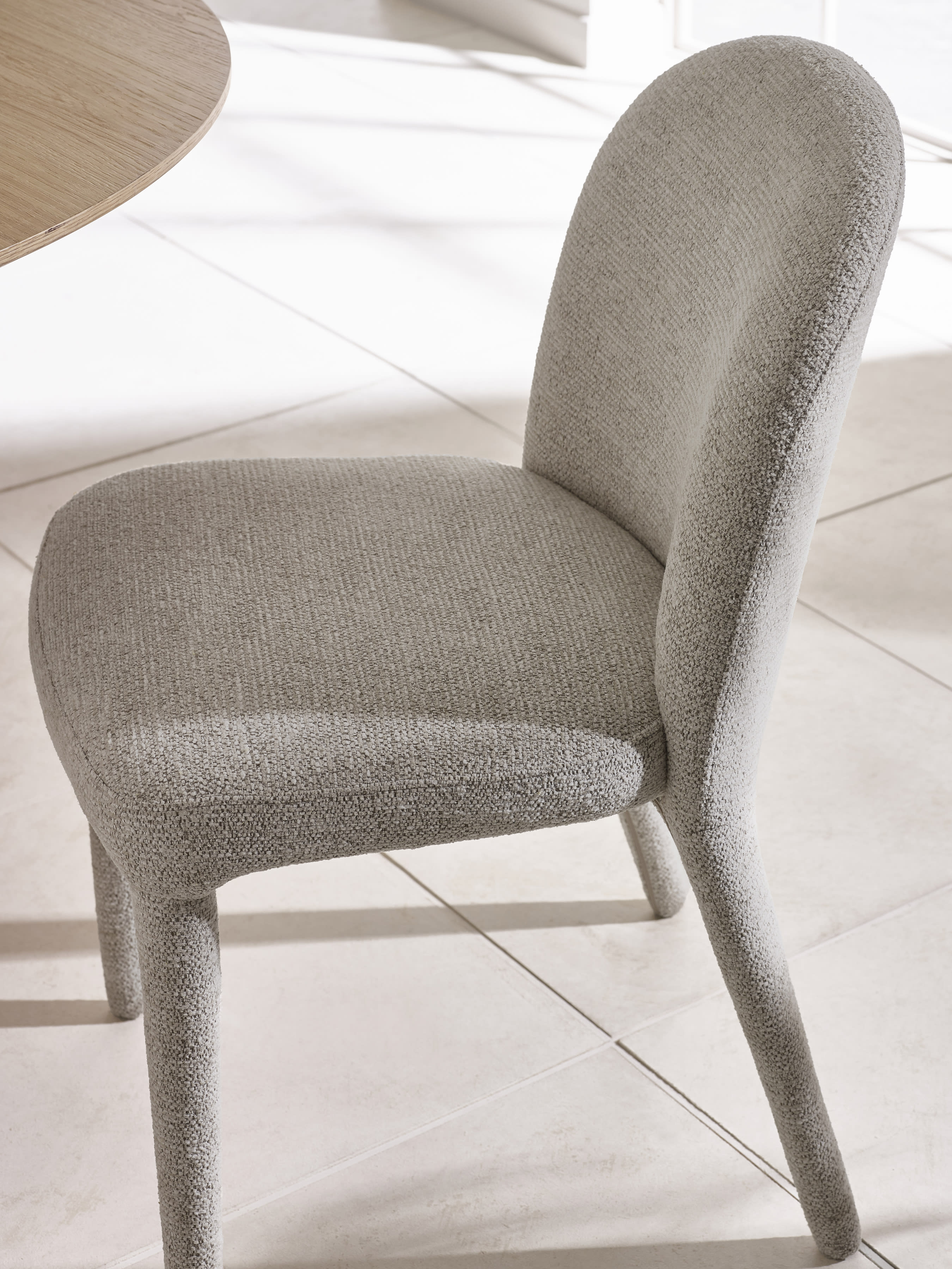 Set of 2 Holly Grey Chenille Upholstered Dining Chairs – Graphite Chenille