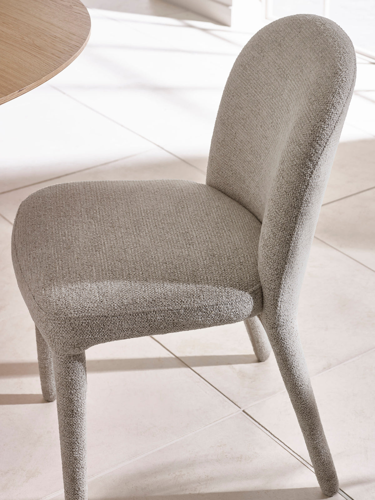 Set of 2 Holly Grey Chenille Upholstered Dining Chairs – Graphite Chenille