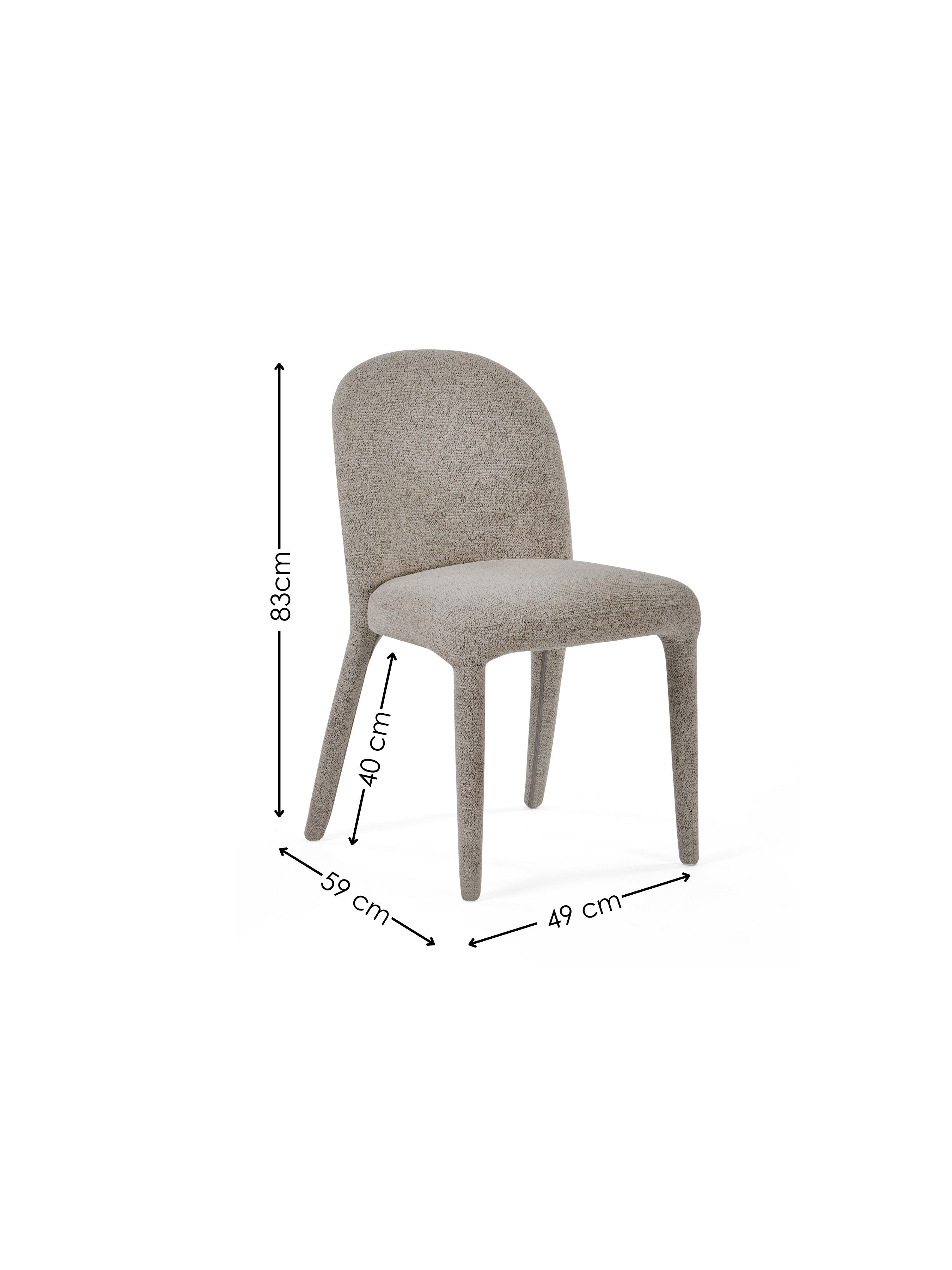 Set of 2 Holly Grey Chenille Upholstered Dining Chairs – Graphite Chenille