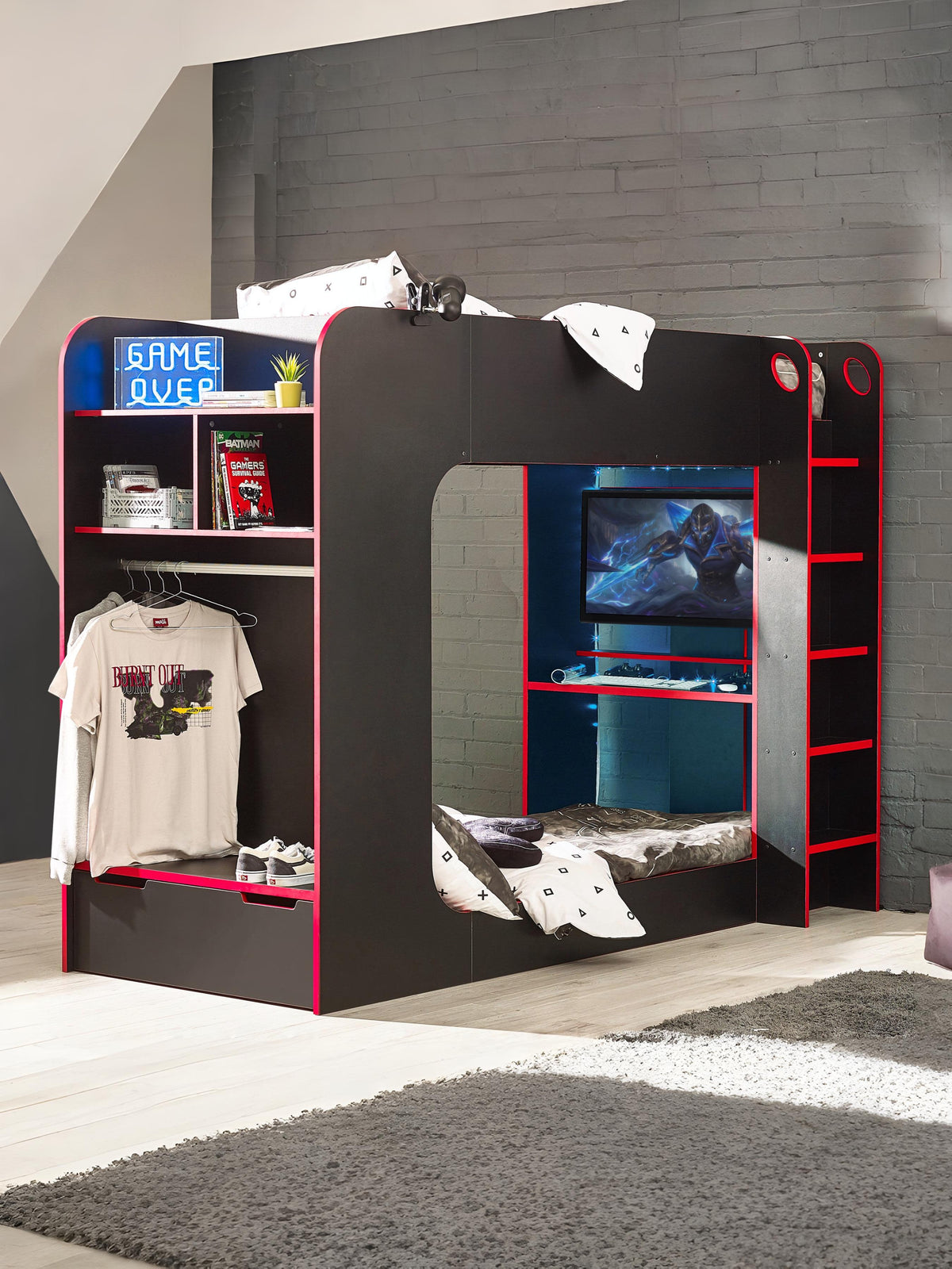 Impact Gaming Bunk Black/Red