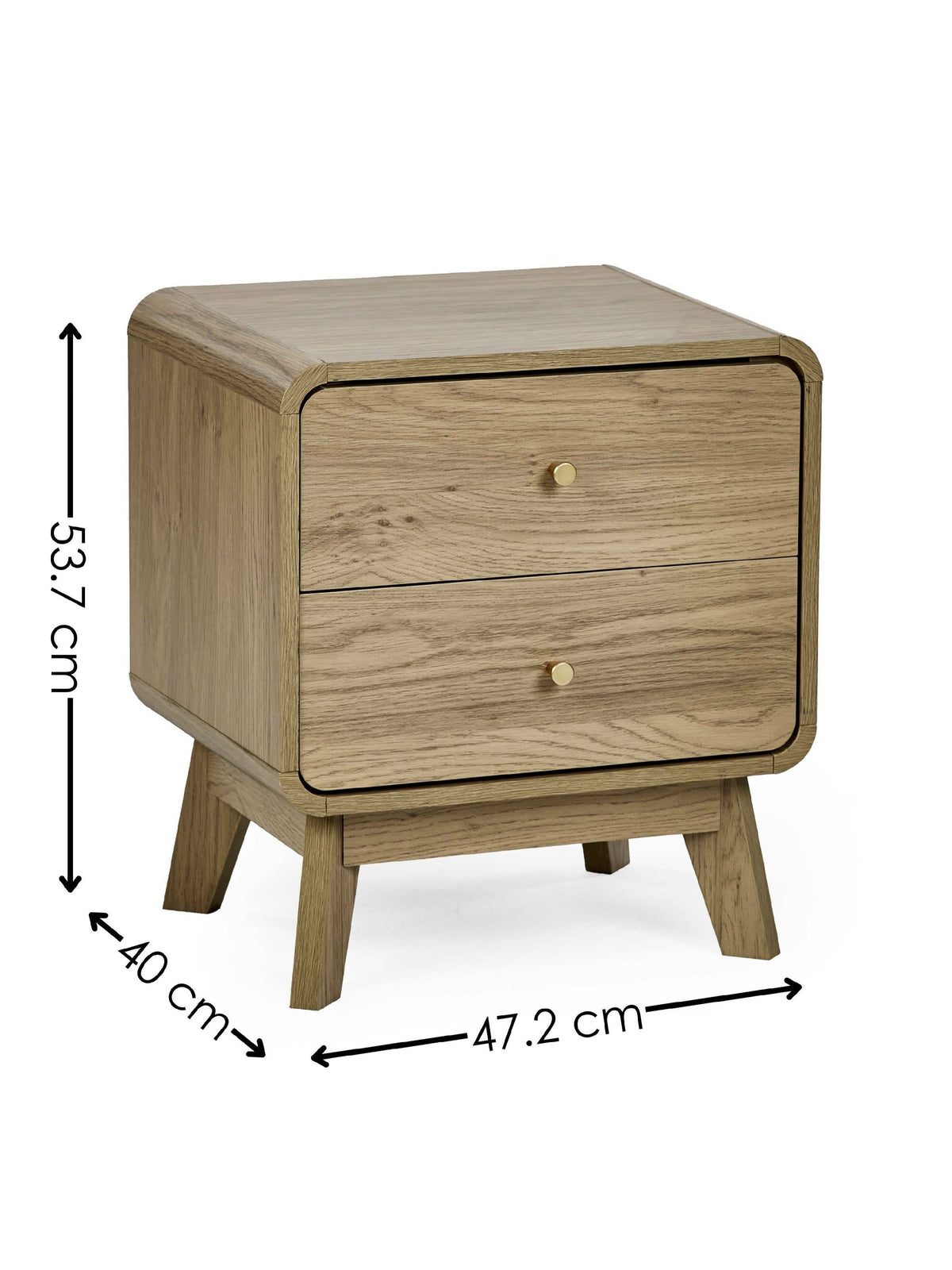 Ingrid 2 Drawer Bedside Oak