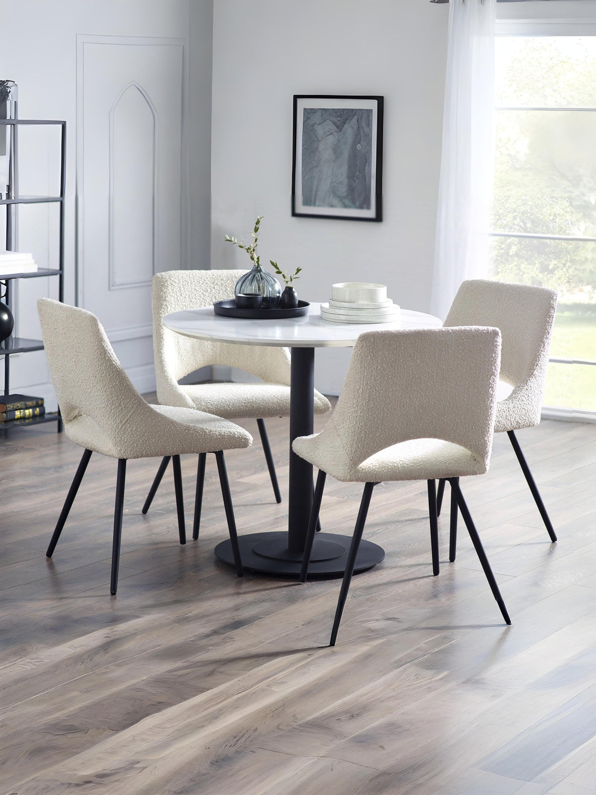 Iris Boucle Dining Chairs - Ivory (Set of 2)