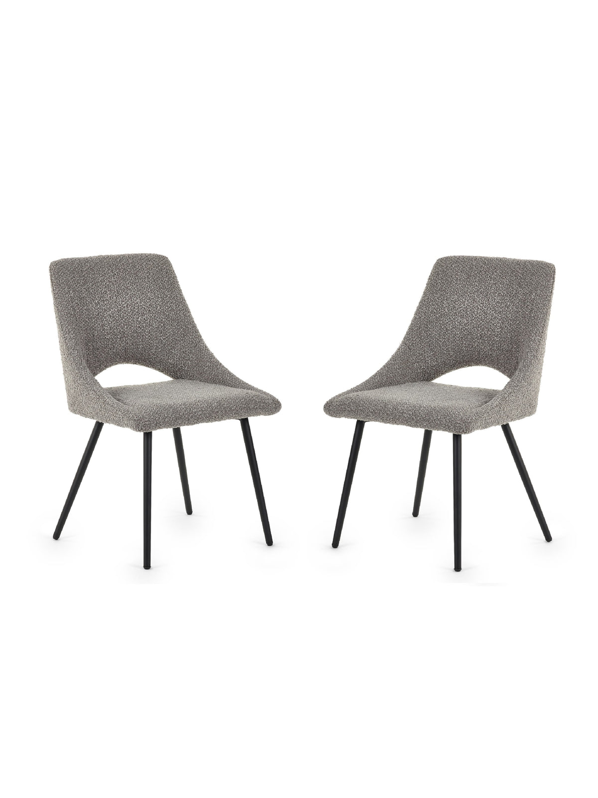 Iris Boucle Dining Chairs - Grey (Set Of 2)