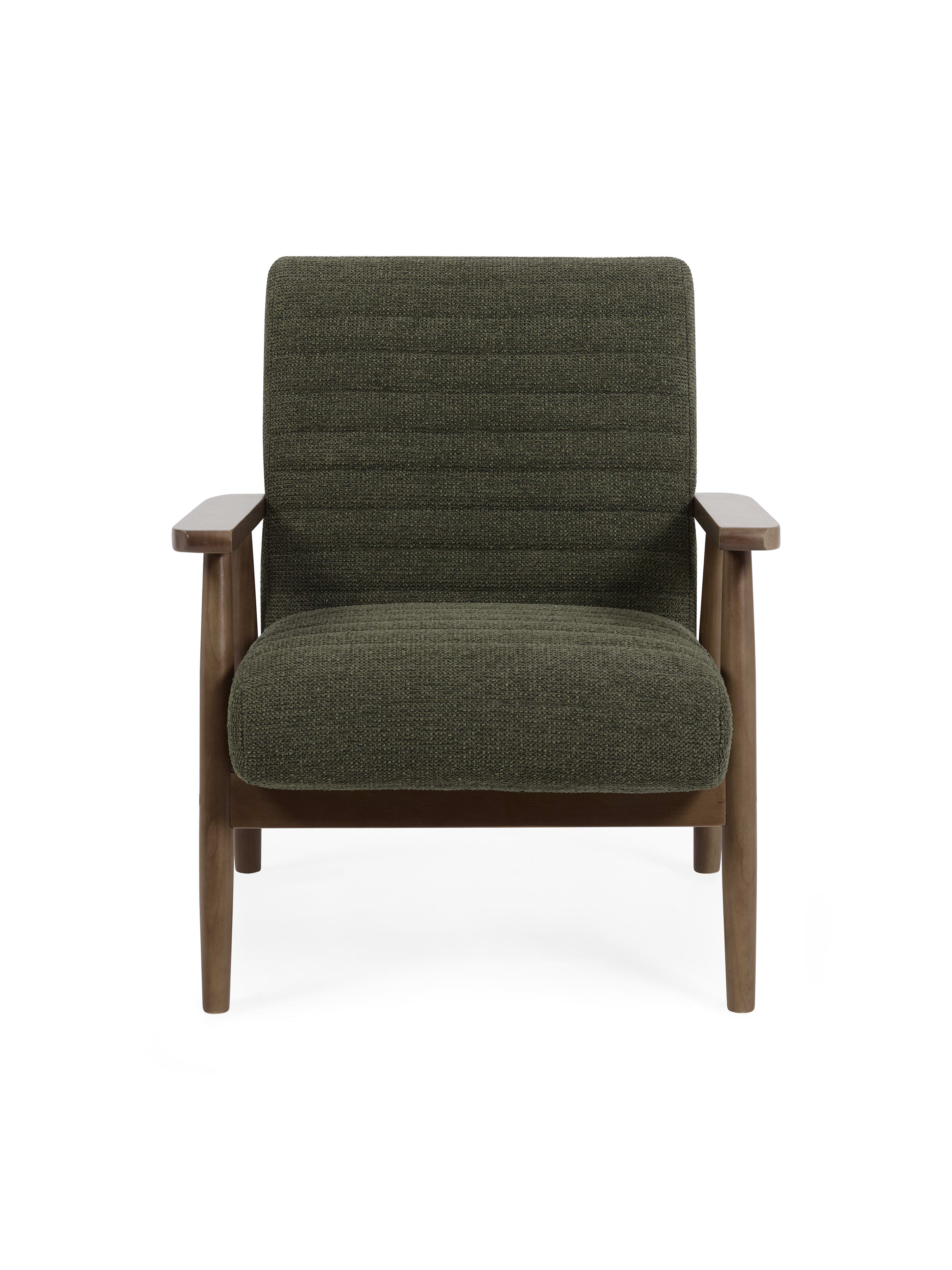Ivy Olive Chenille Upholstered Armchair – Olive Linen