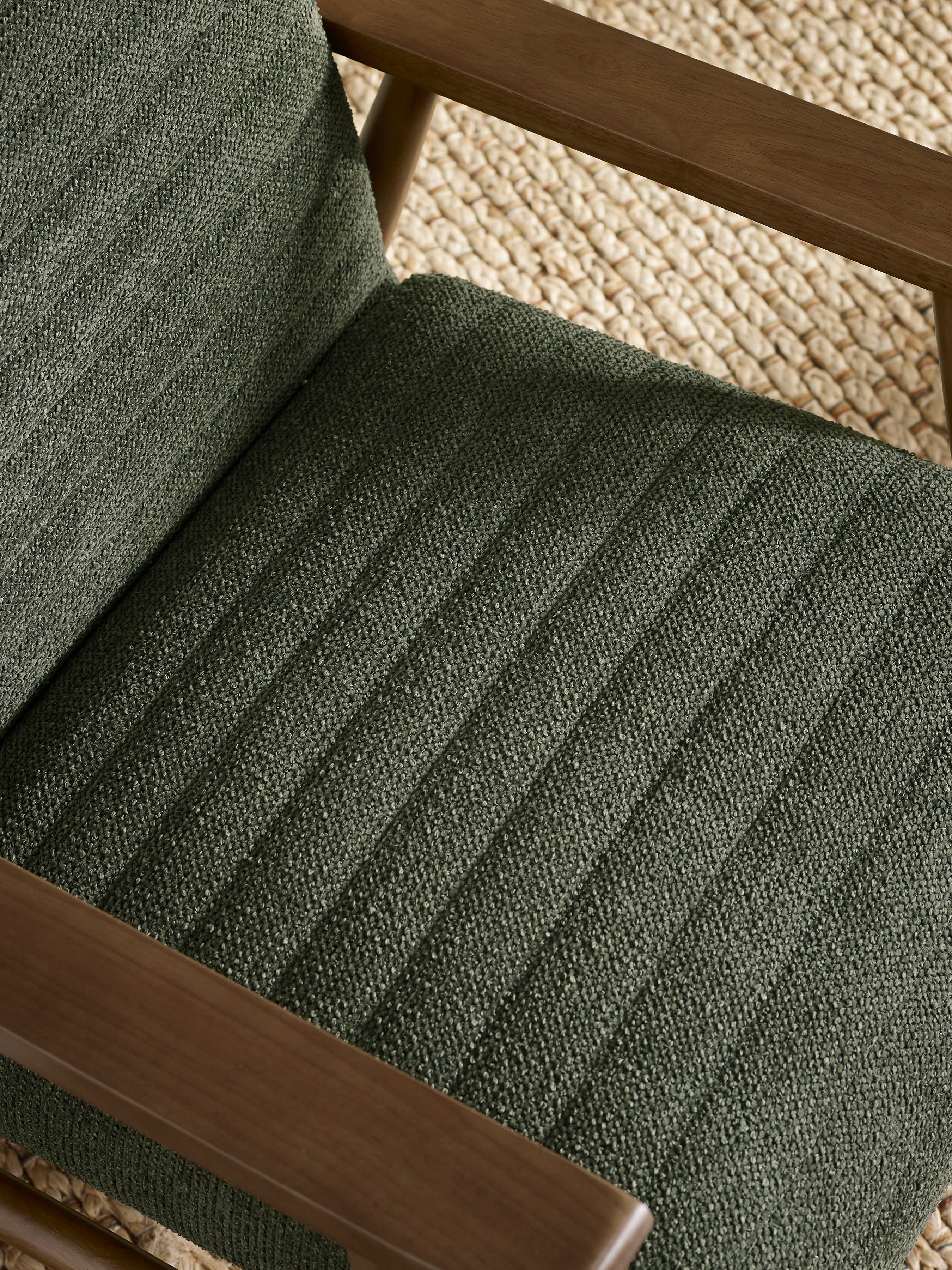 Ivy Olive Chenille Upholstered Armchair – Olive Linen