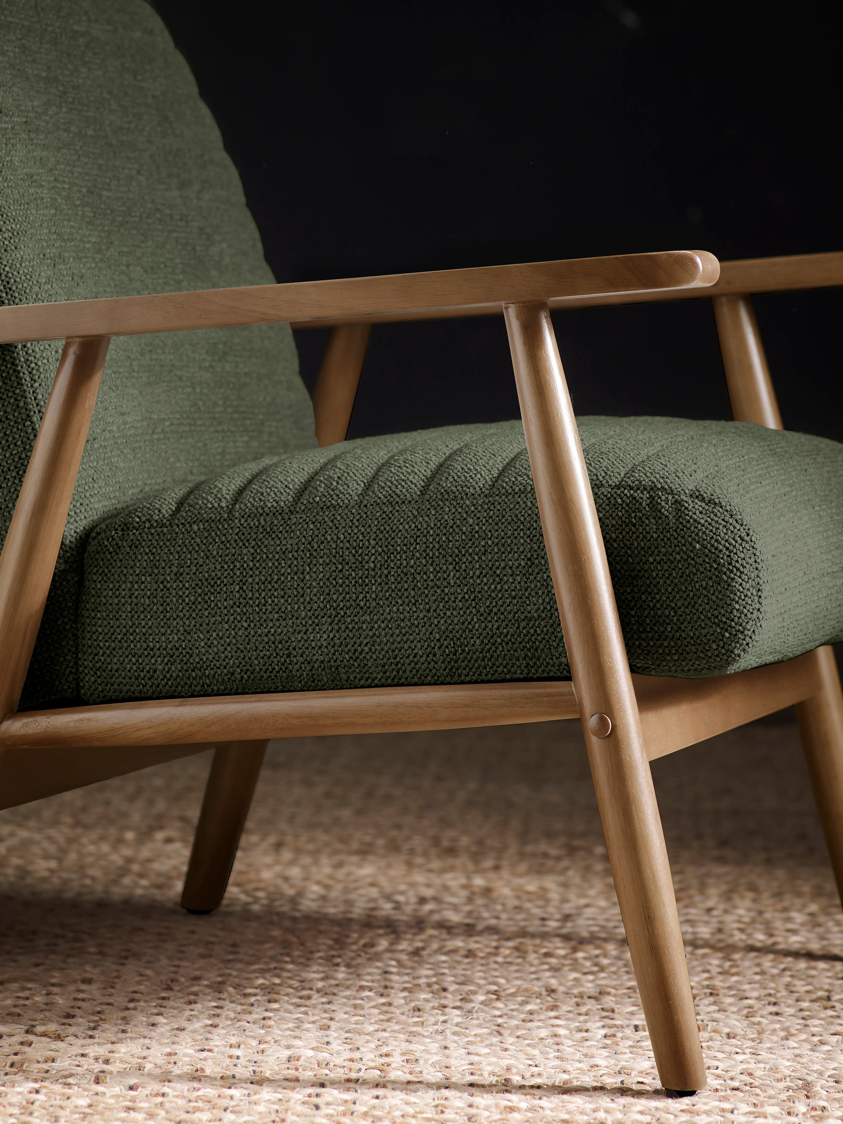 Ivy Olive Chenille Upholstered Armchair – Olive Linen