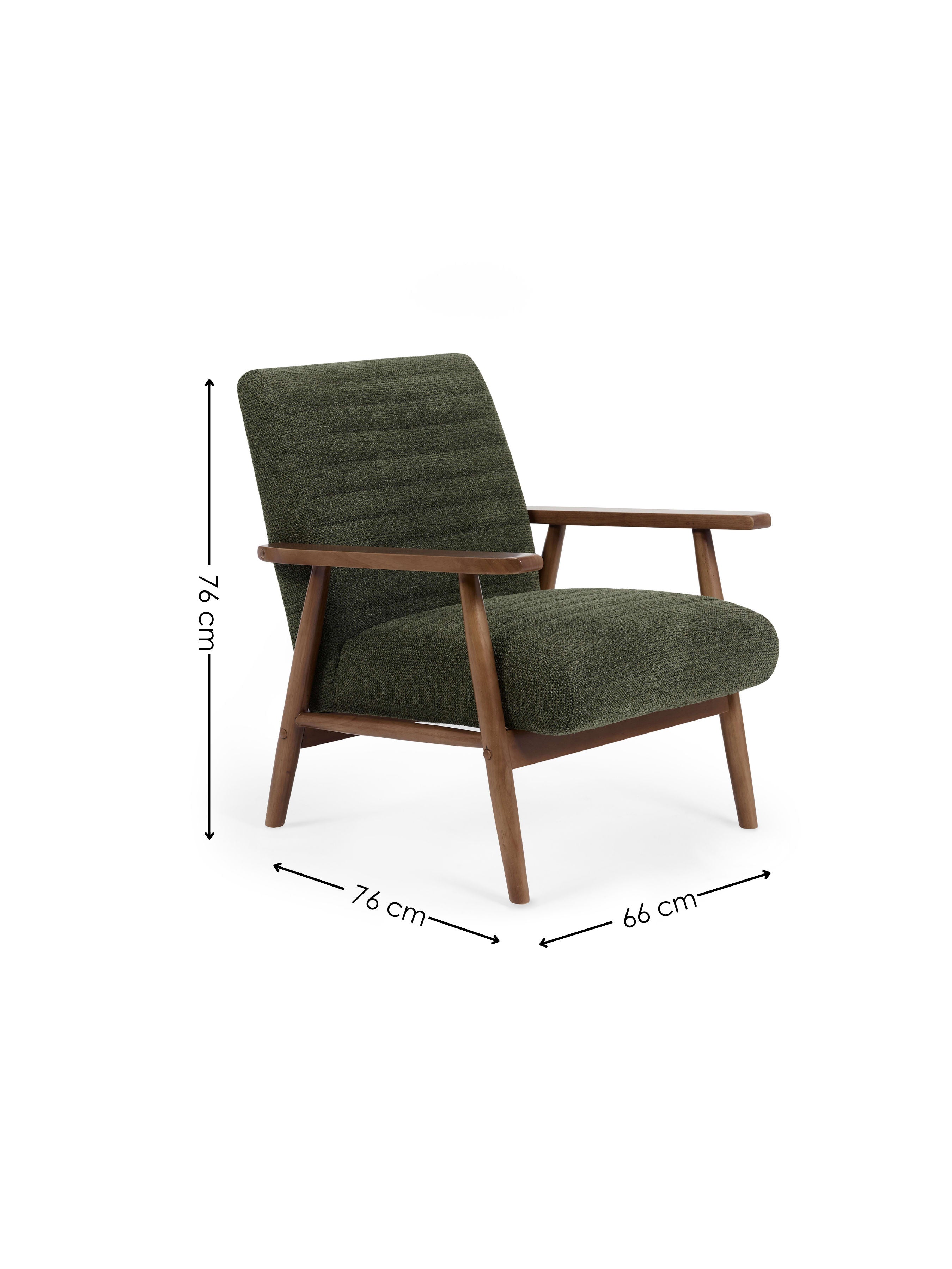 Ivy Olive Chenille Upholstered Armchair – Olive Linen