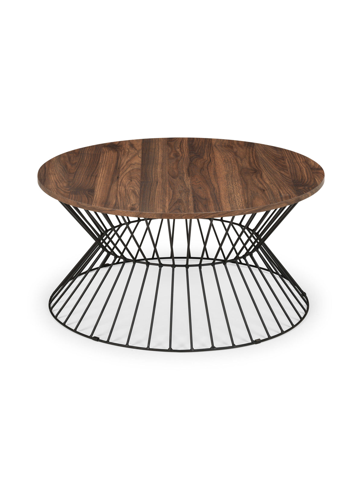 Jersey Round Wire Coffee Table - Walnut