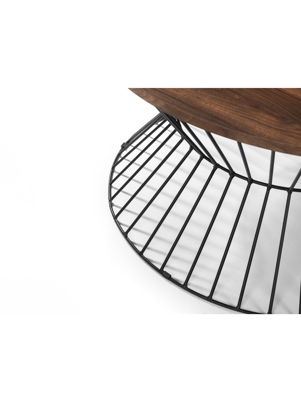 Jersey Round Wire Coffee Table - Walnut