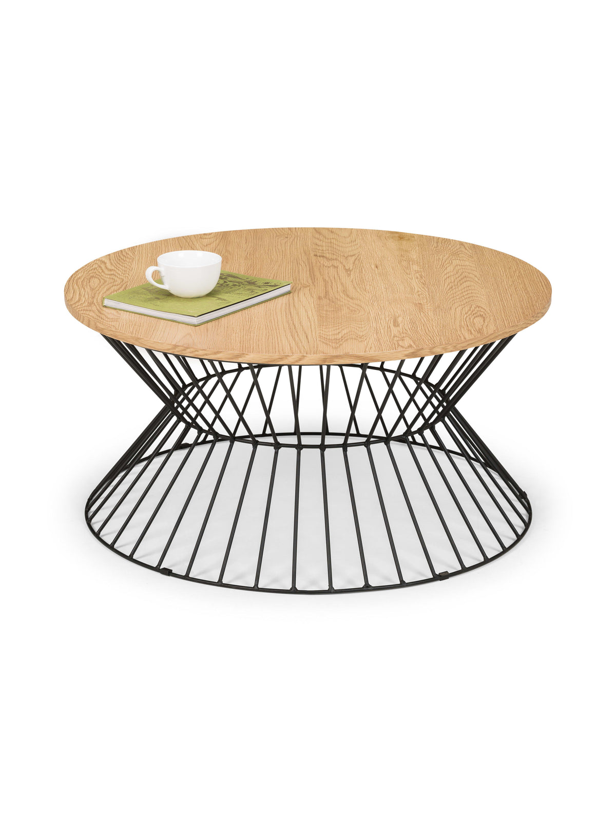 Jersey Round Wire Coffee Table - Euro Oak