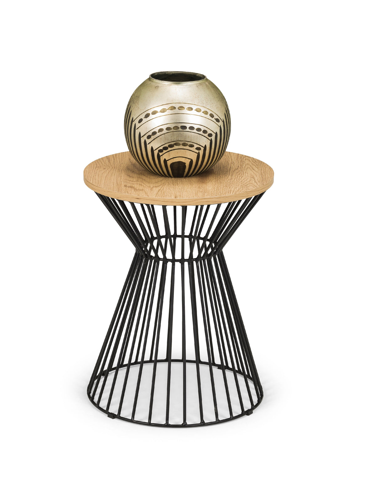 Jersey Round Wire Lamp Table - Euro Oak