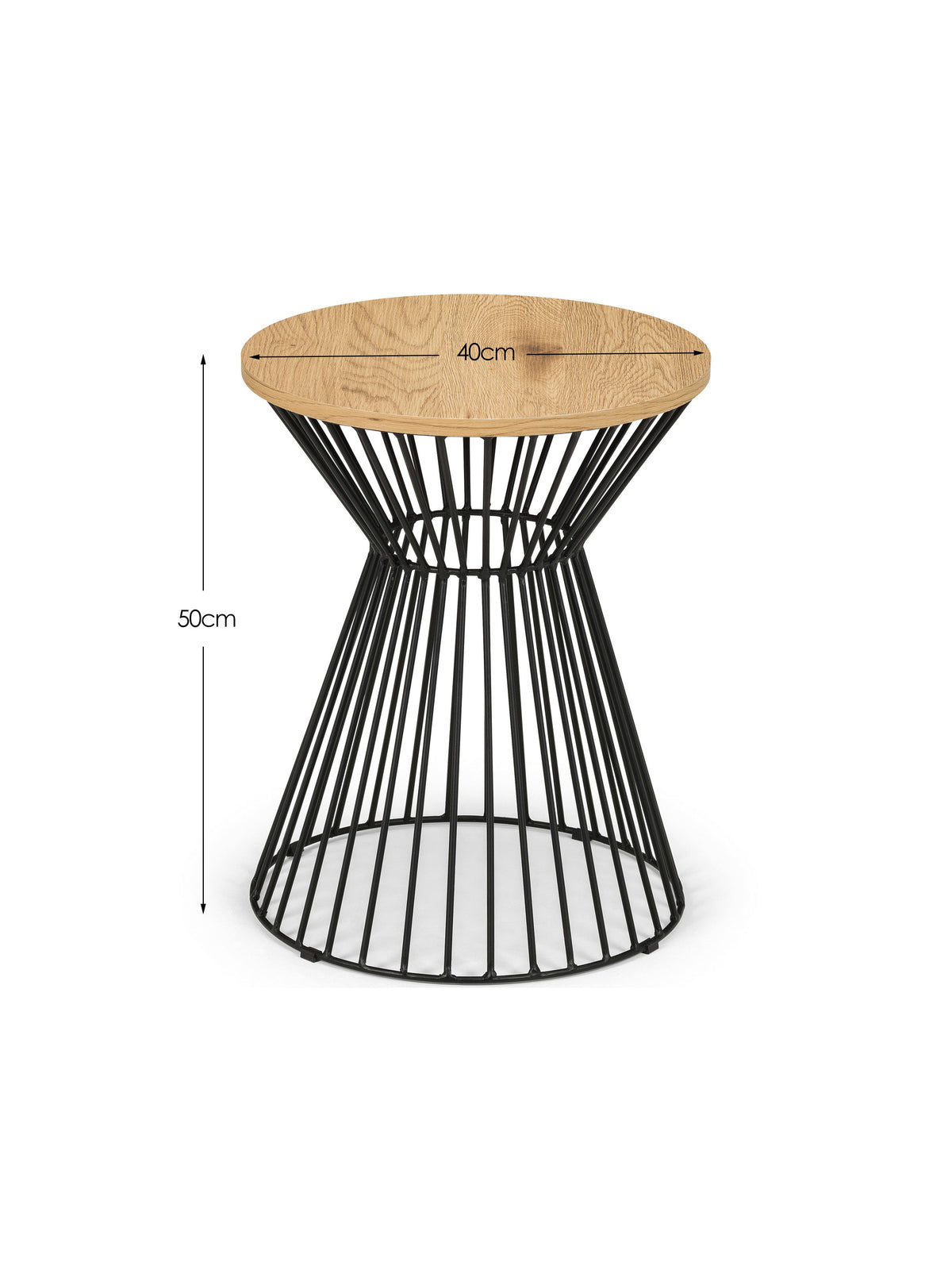 Jersey Round Wire Lamp Table - Euro Oak