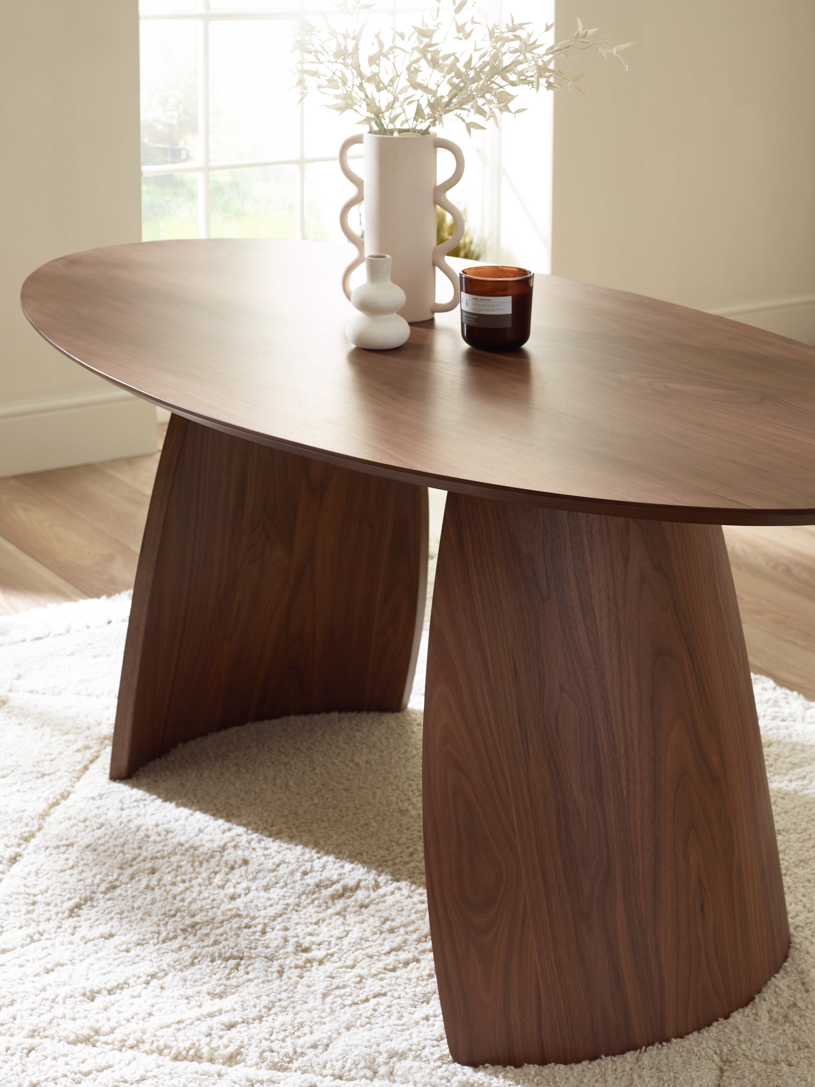 Julius Oval 4-6 Seater Dining Table – Walnut Effect