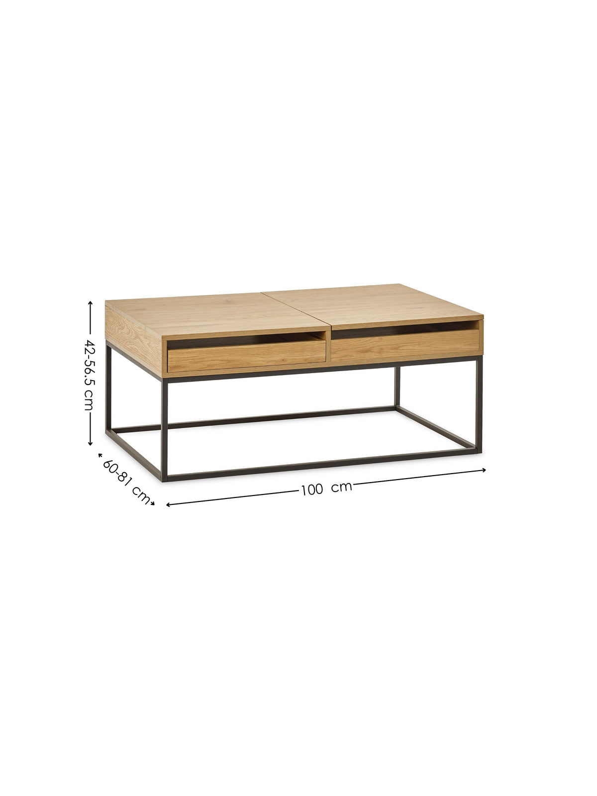 Kade 100cm Oak Effect Rectangular Storage Coffee Table