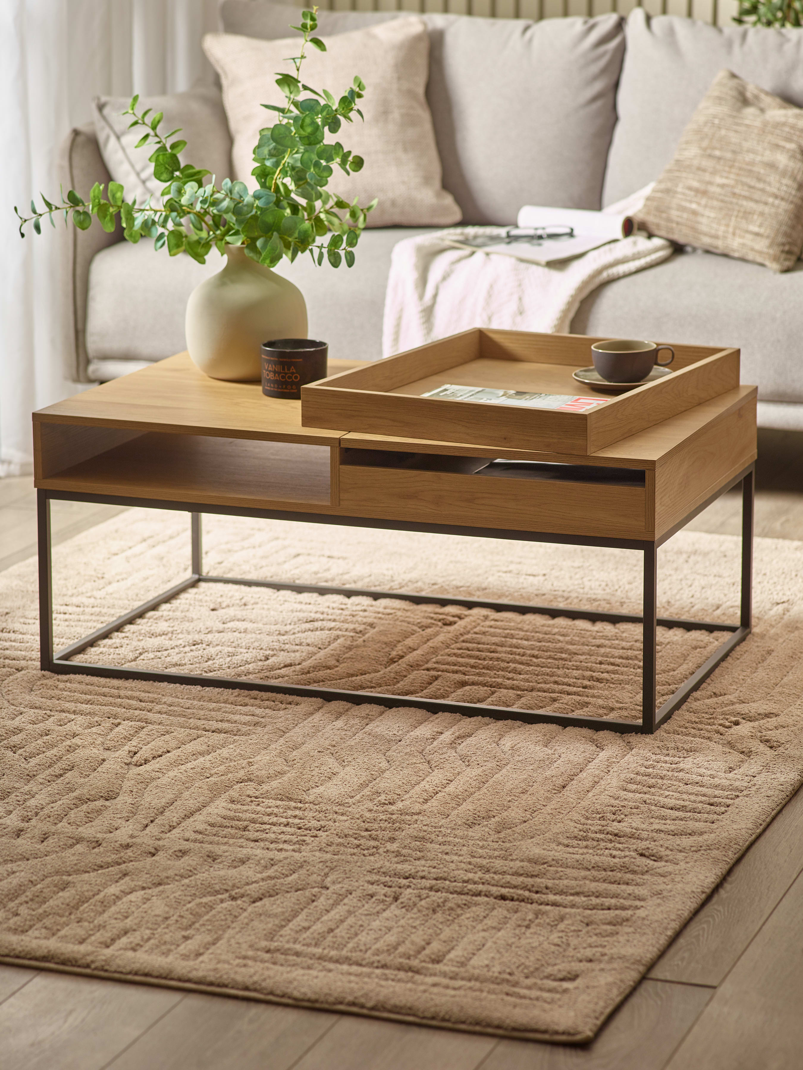 Kade 100cm Oak Effect Rectangular Storage Coffee Table