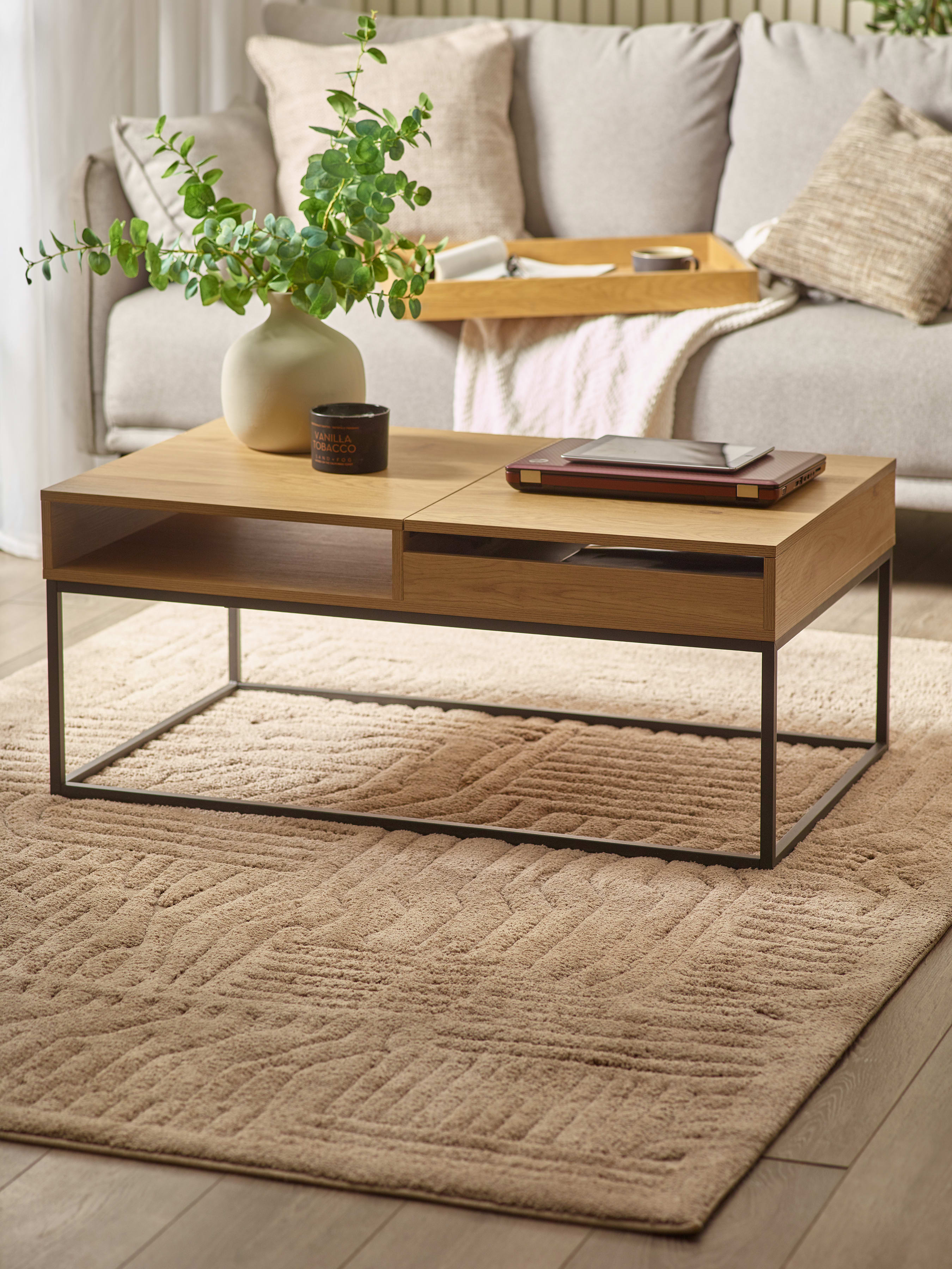 Kade 100cm Oak Effect Rectangular Storage Coffee Table
