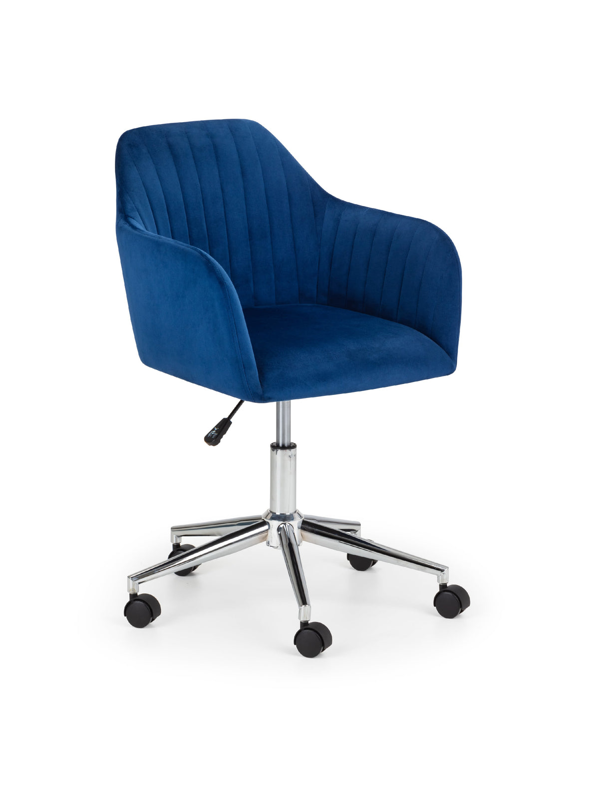 Kahlo Velvet Swivel Office Chair- Blue/Chrome