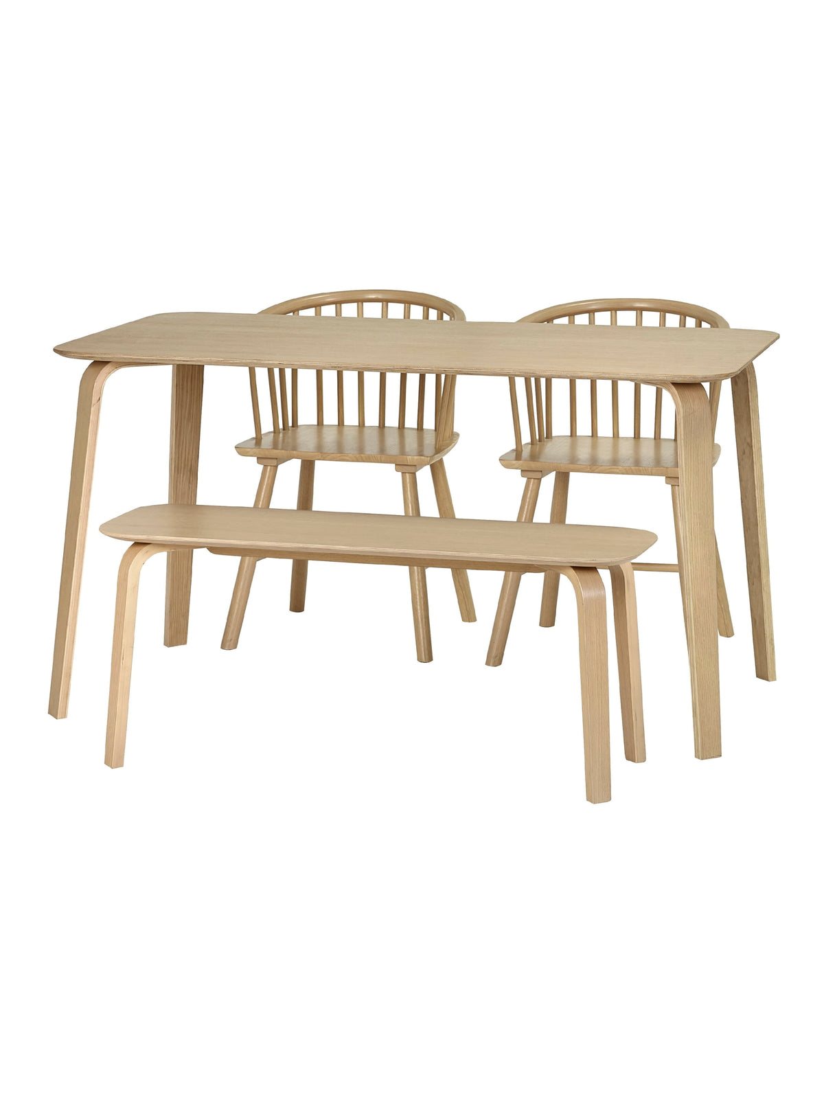 Kaito Oak Curved Leg Bench