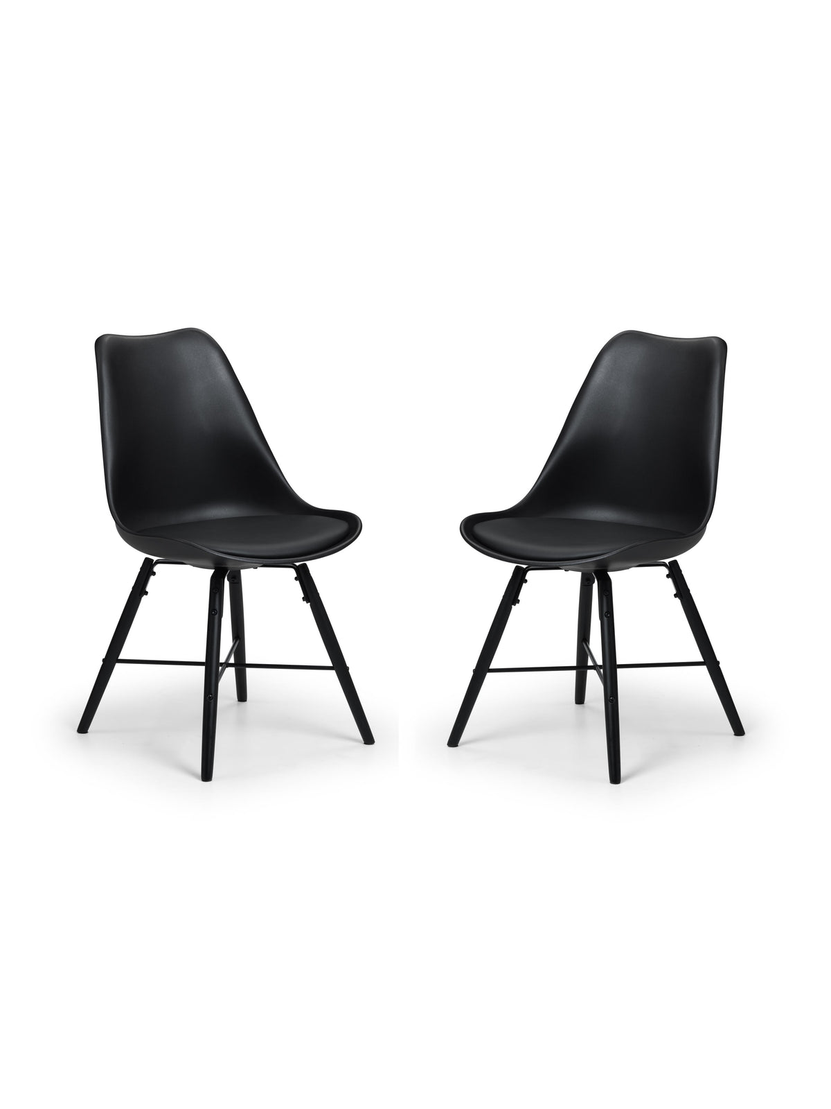 Kari Dining Chairs - Black Seat & Black Legs (Set Of 2)
