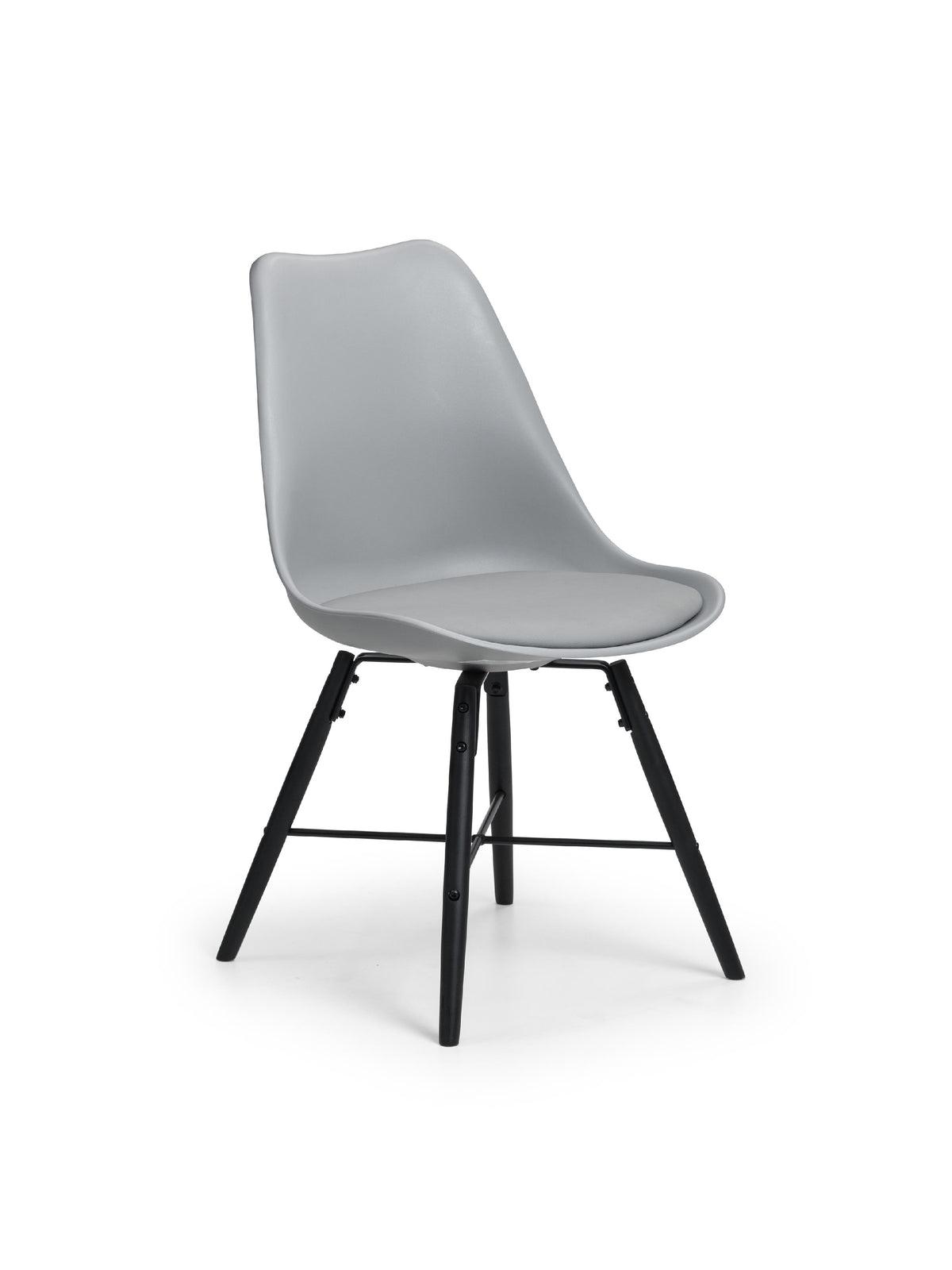 Kari Dining Chairs - Grey Seat & Black Legs (Set Of 2)