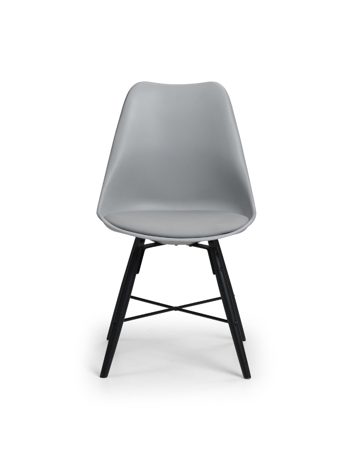 Kari Dining Chairs - Grey Seat & Black Legs (Set Of 2)