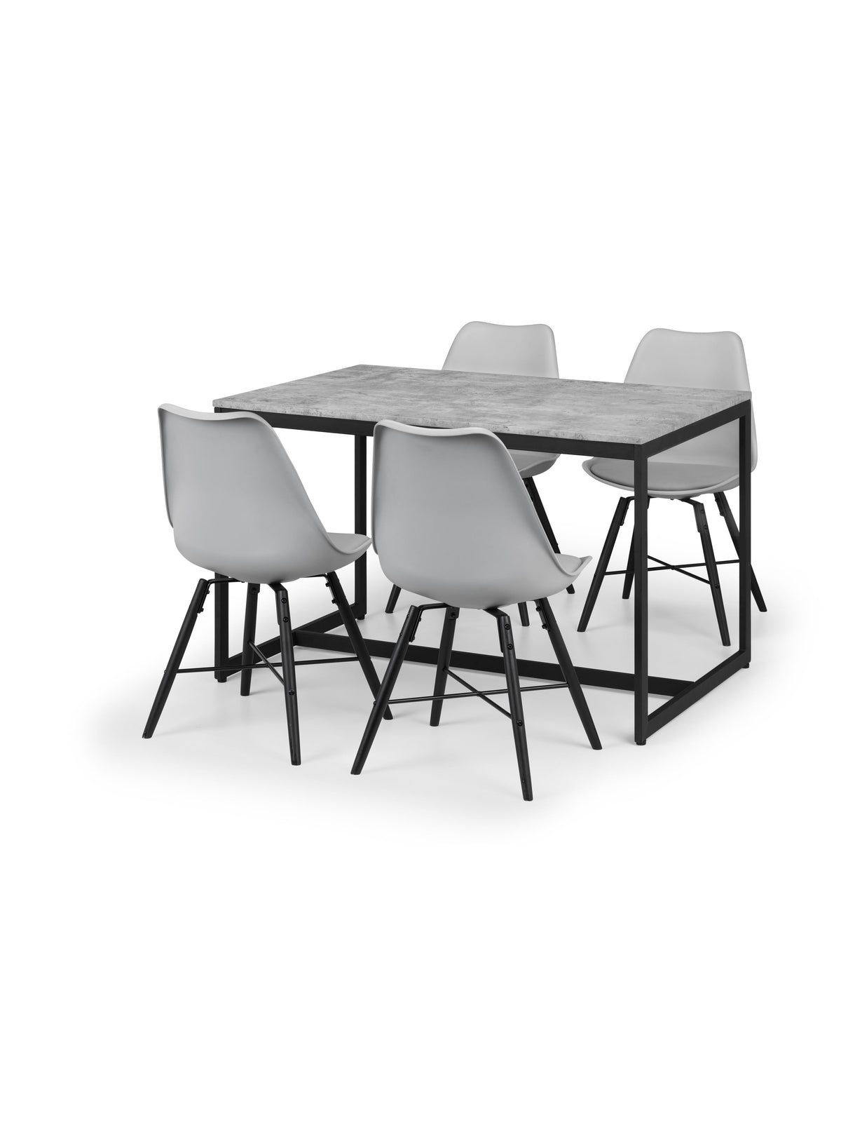 Kari Dining Chairs - Grey Seat & Black Legs (Set Of 2)