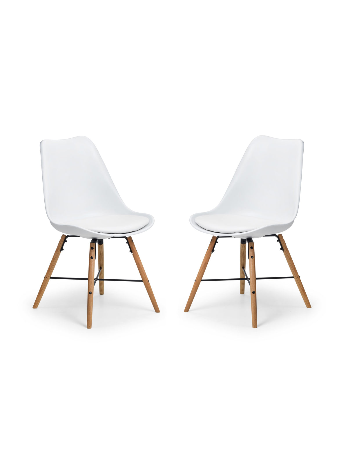 Kari Dining Chairs - White Seat & Oak Legs (Set of 2)