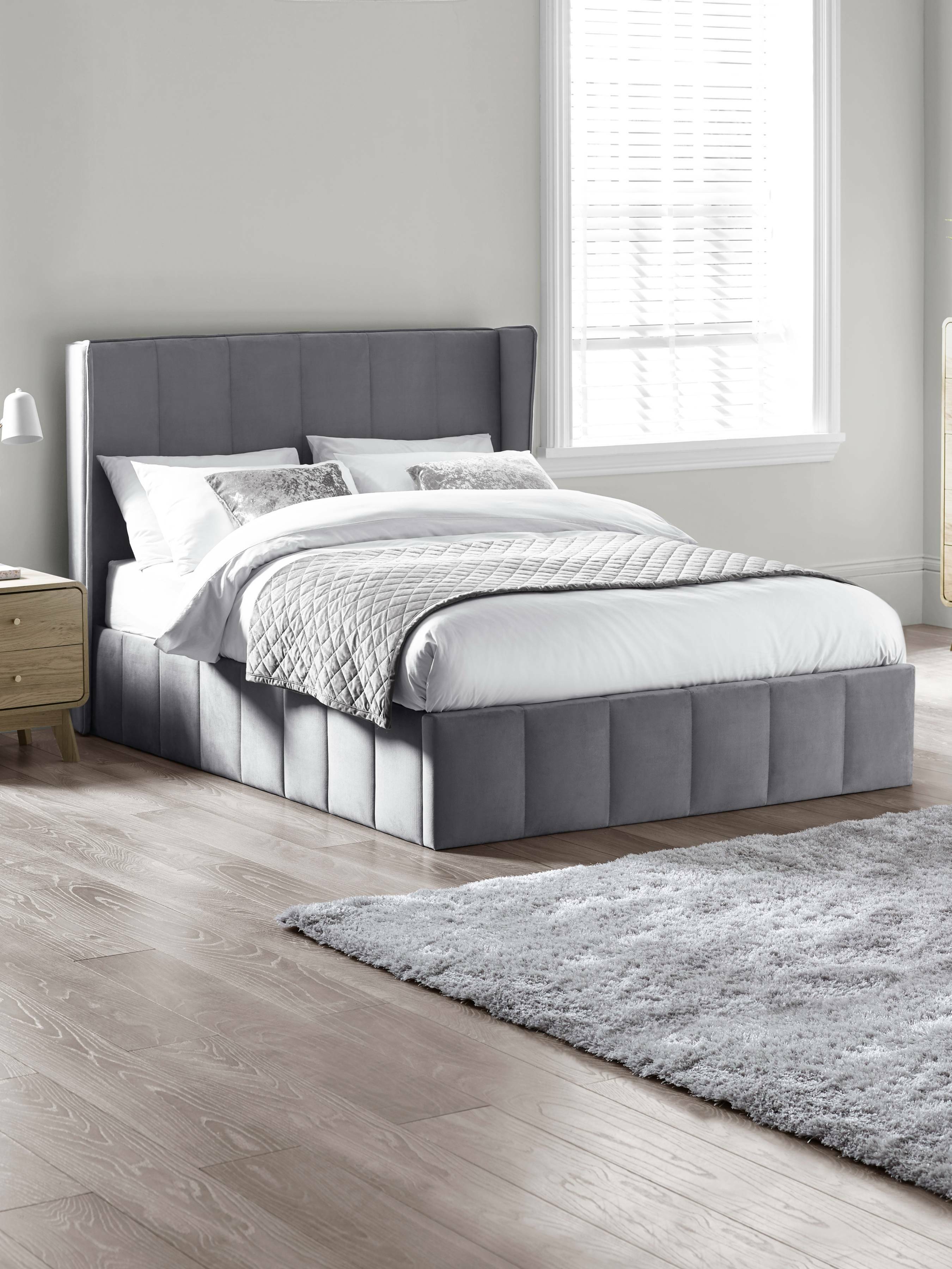 Katie Ottoman Storage Bed Frame - Grey Velvet – Julian Bowen, view 10