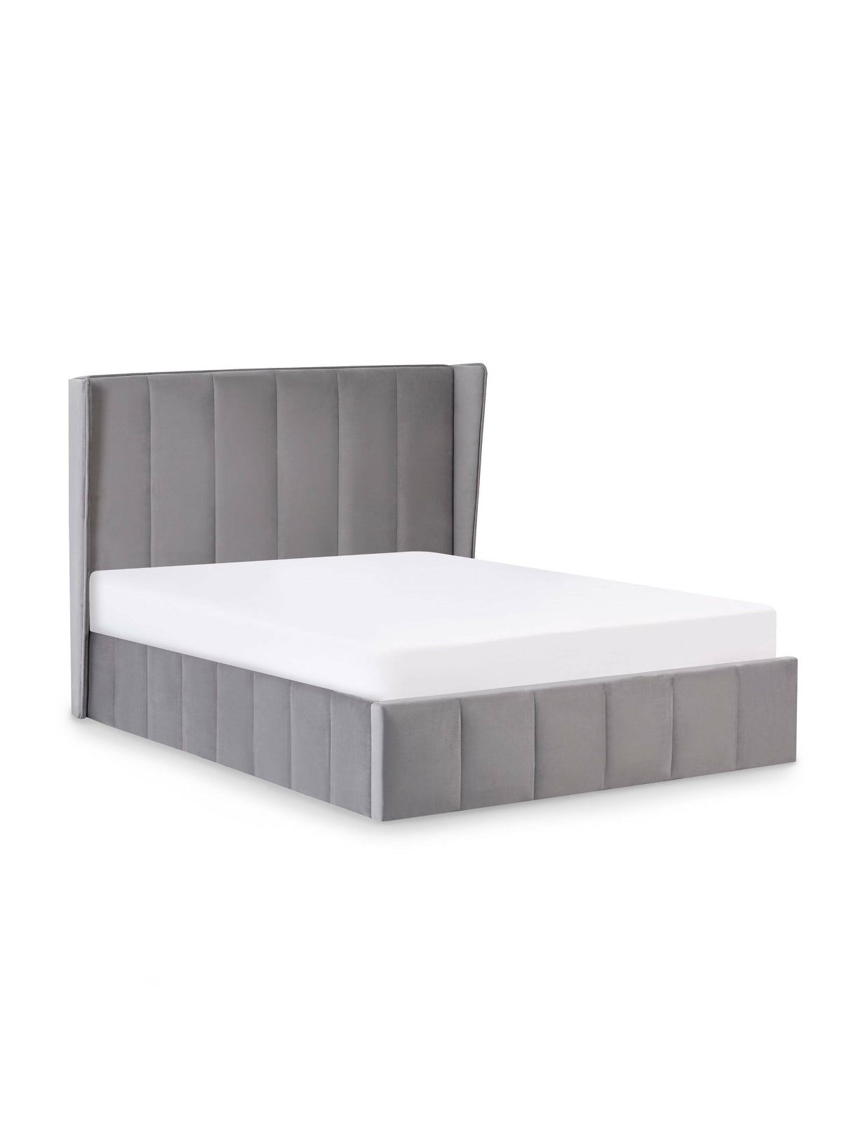 Katie Ottoman Storage Bed Frame - Grey Velvet