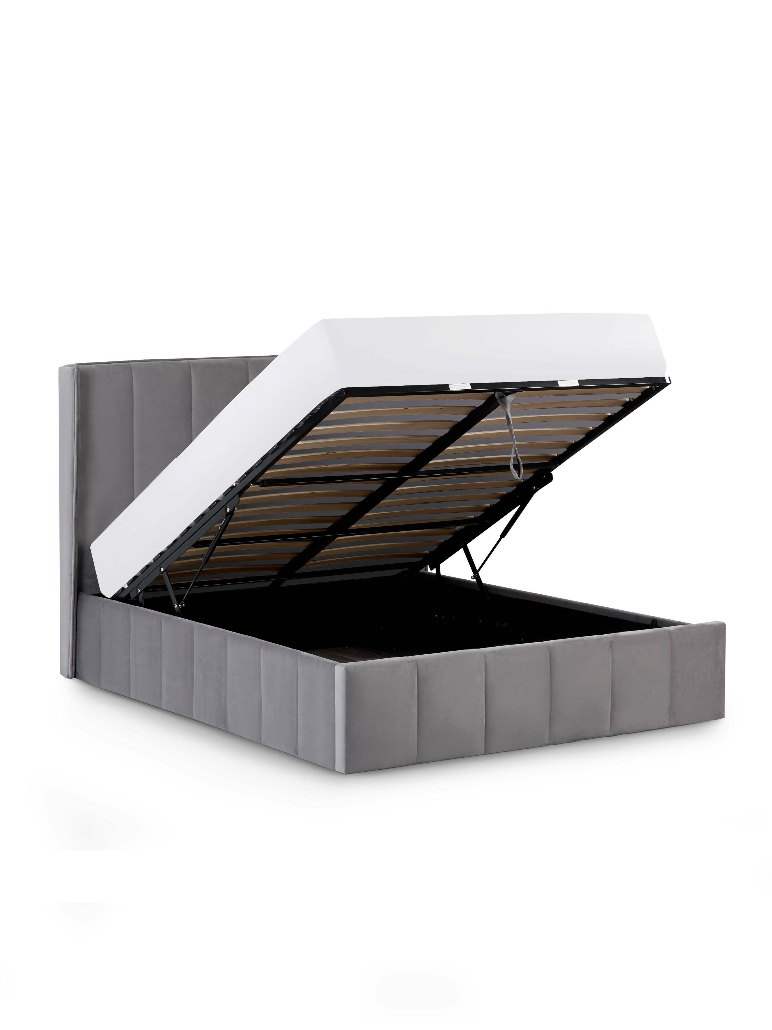 Katie Ottoman Storage Bed Frame - Grey Velvet – Julian Bowen, view 7