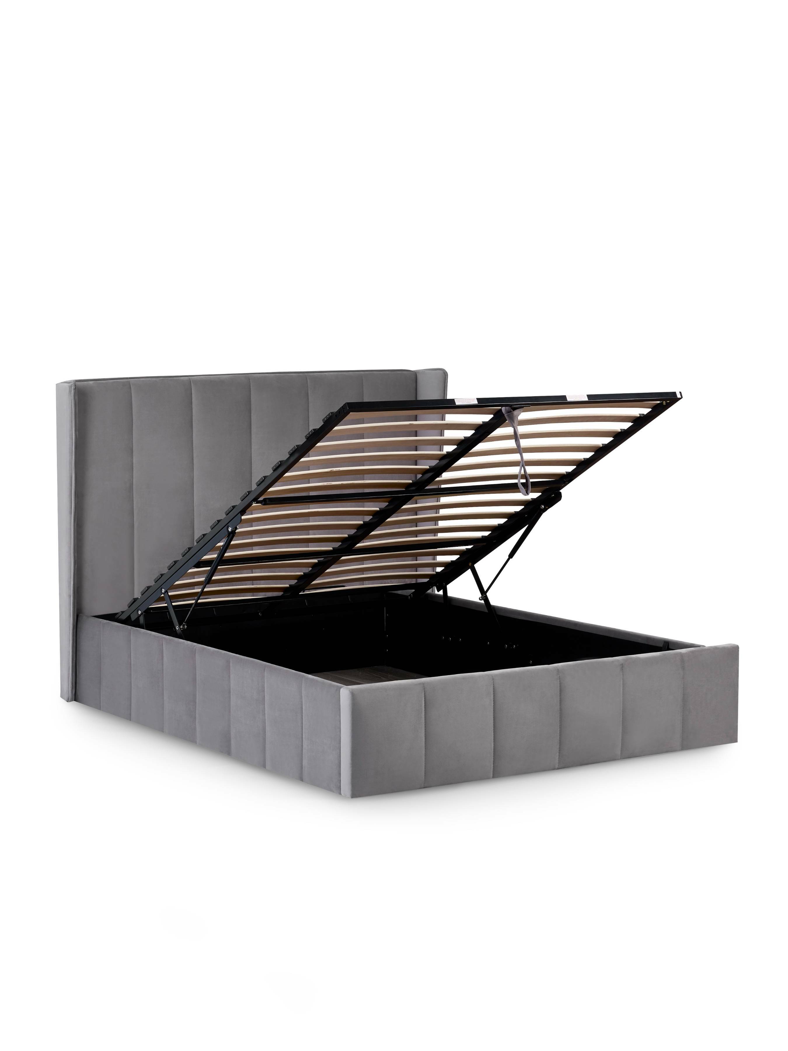 Katie Ottoman Storage Bed Frame - Grey Velvet – Julian Bowen, view 8