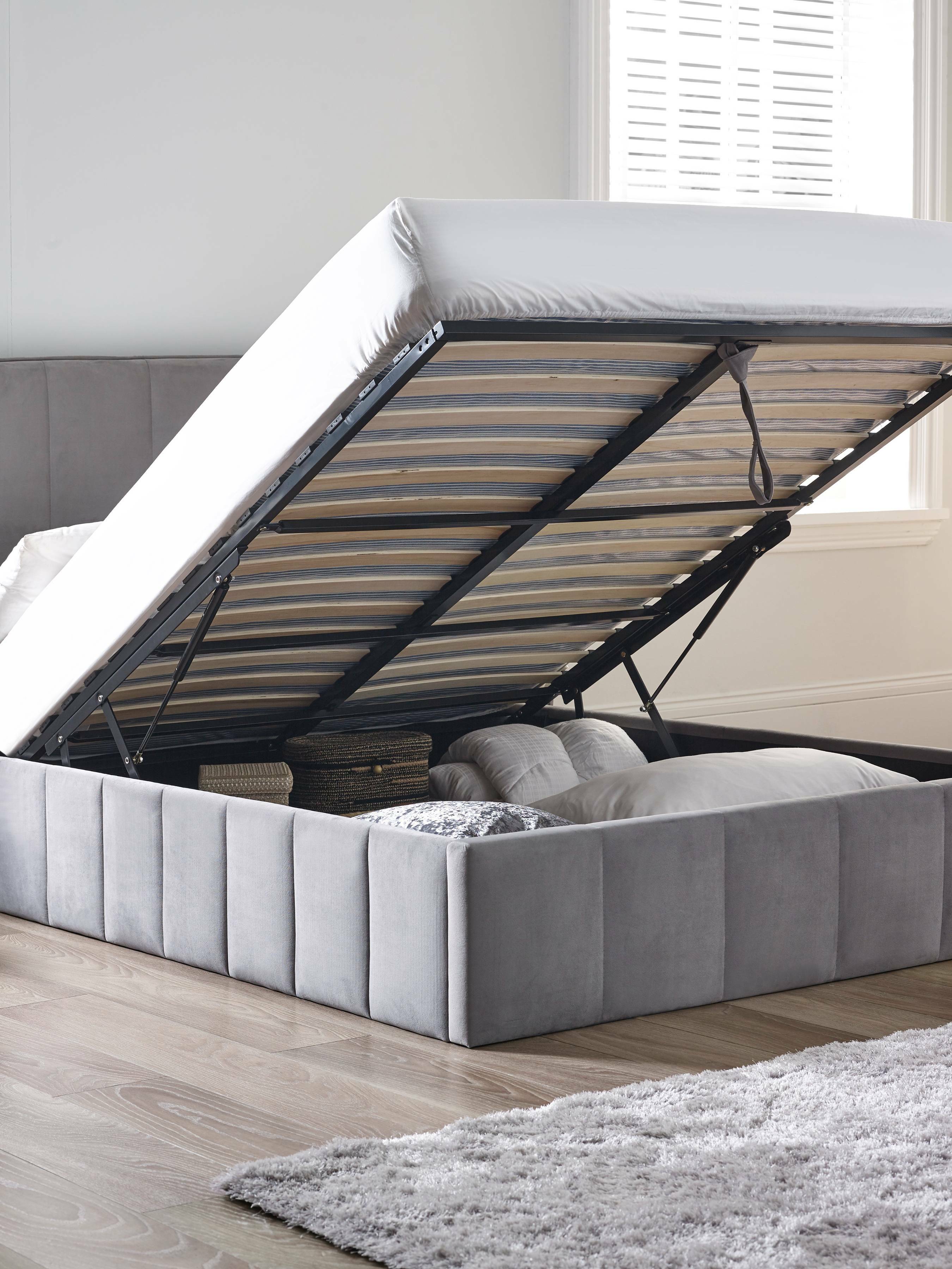 Katie Ottoman Storage Bed Frame - Grey Velvet – Julian Bowen, view 21