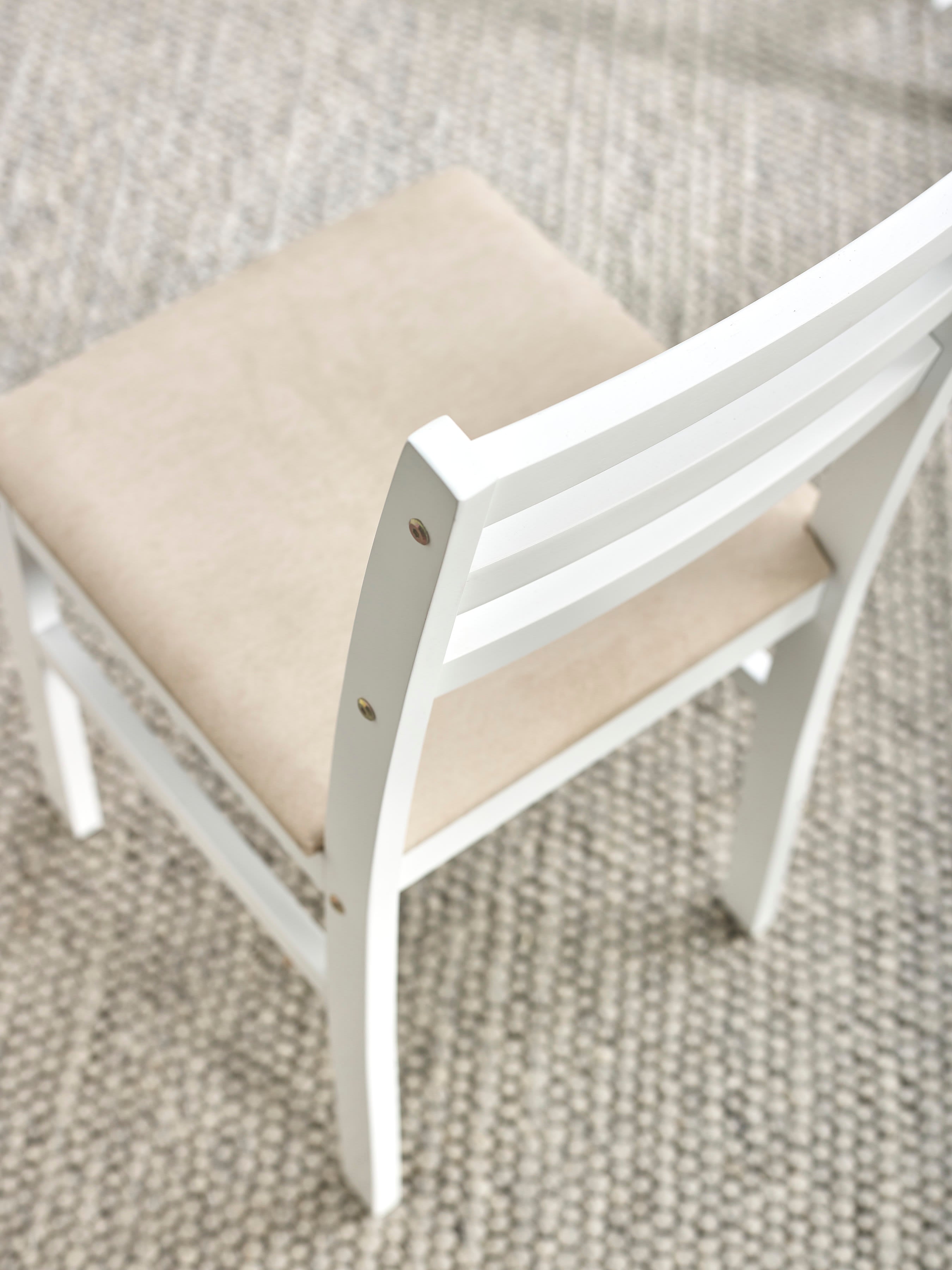 Keats White Rectangular Table with 4 Chairs Dining Set