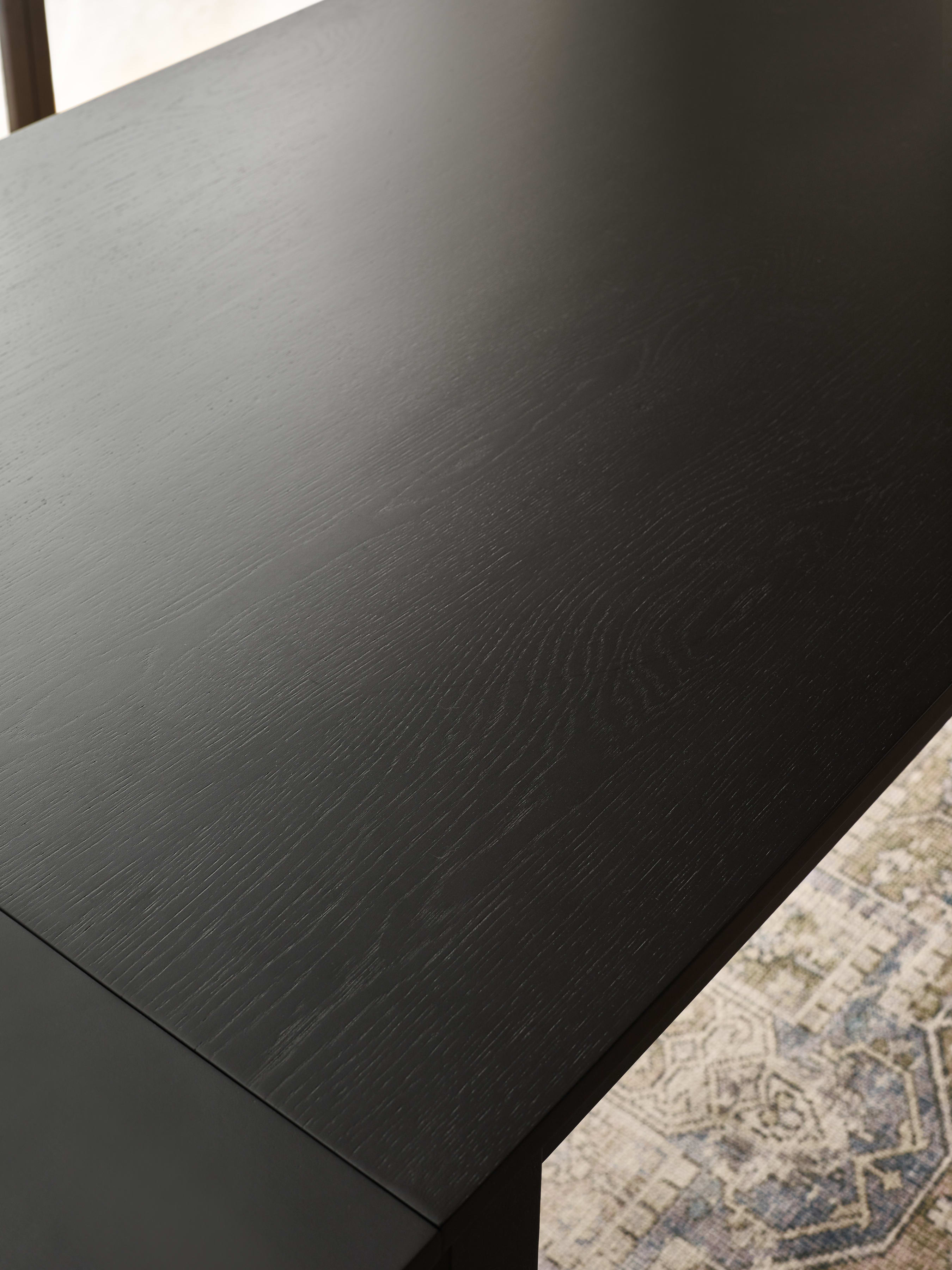 Knoxley Black Oak Rectangular 173-251cm Extending Dining Table – Black Oak Effect