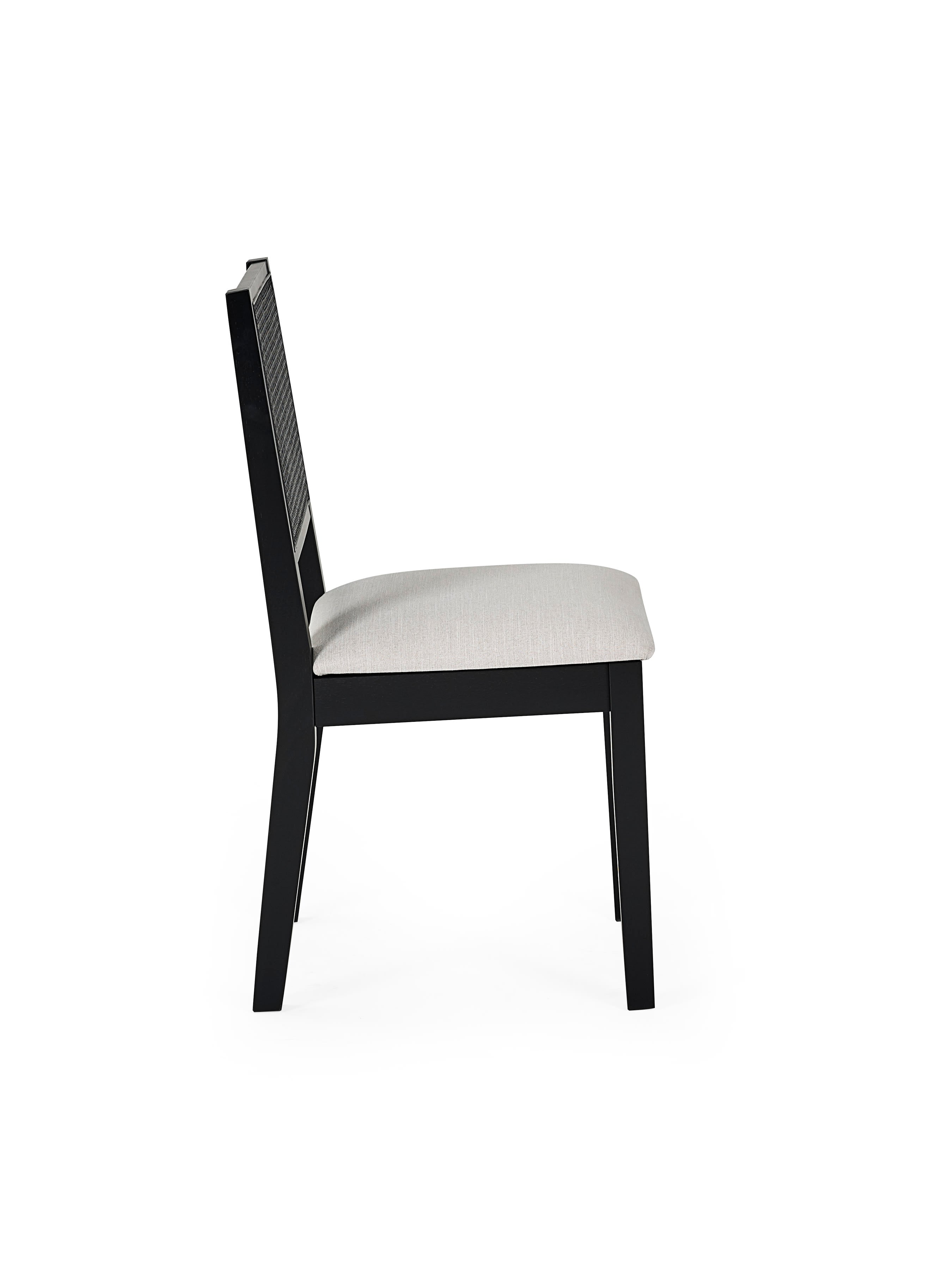 Knoxley Set of 2 Black Oak Rattan Back Dining Chairs – Black Oak Effect
