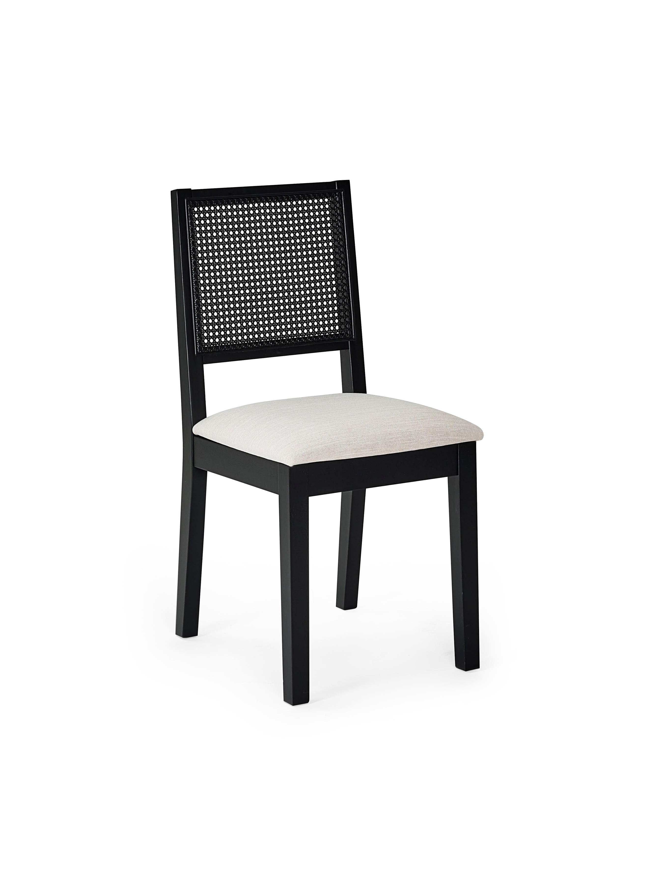 Knoxley Set of 2 Black Oak Rattan Back Dining Chairs – Black Oak Effect